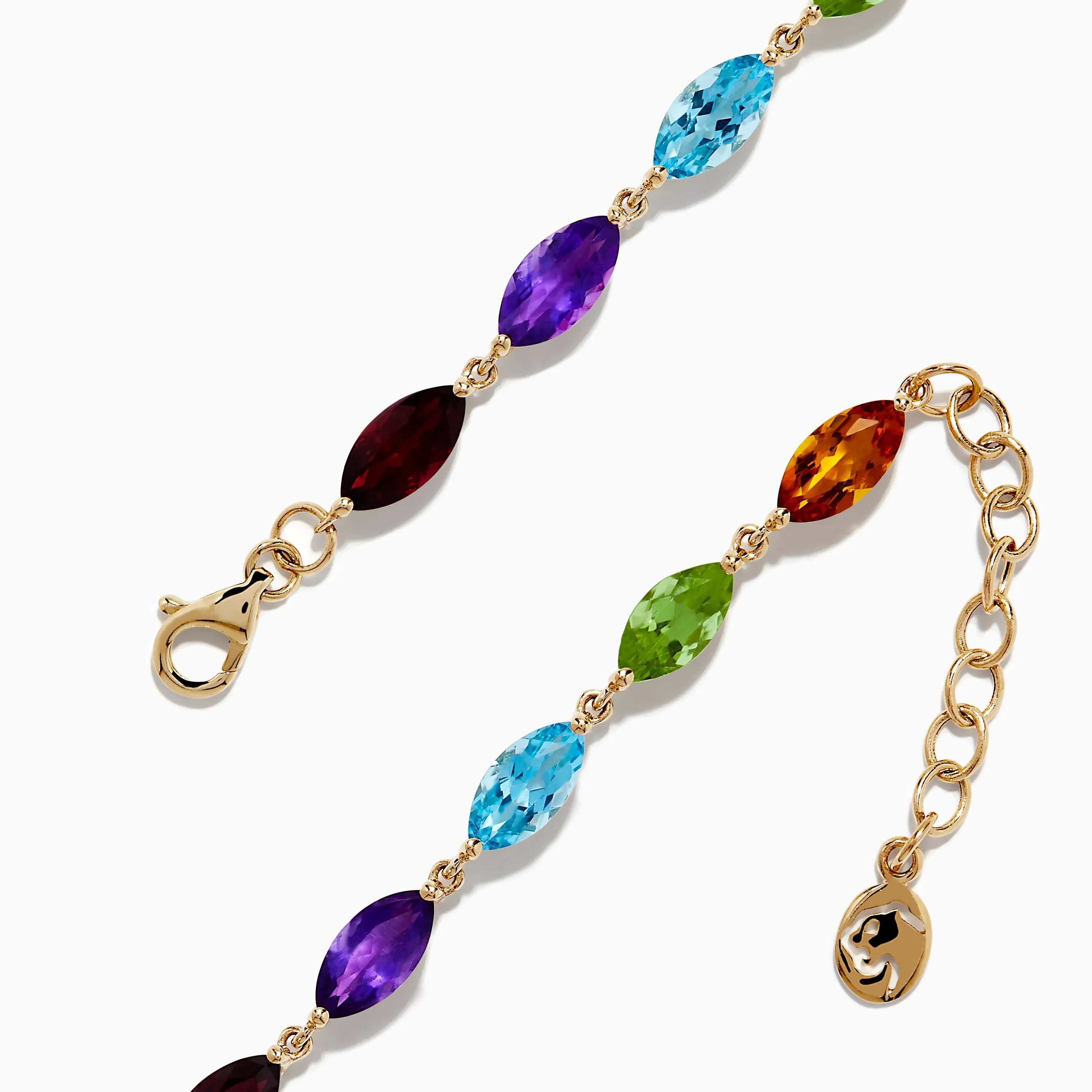Mosaic 14K Yellow Gold Multi Gemstone Adjustable Tennis Bracelet 9.30 TCW sold by Effy product image thumbnail 2