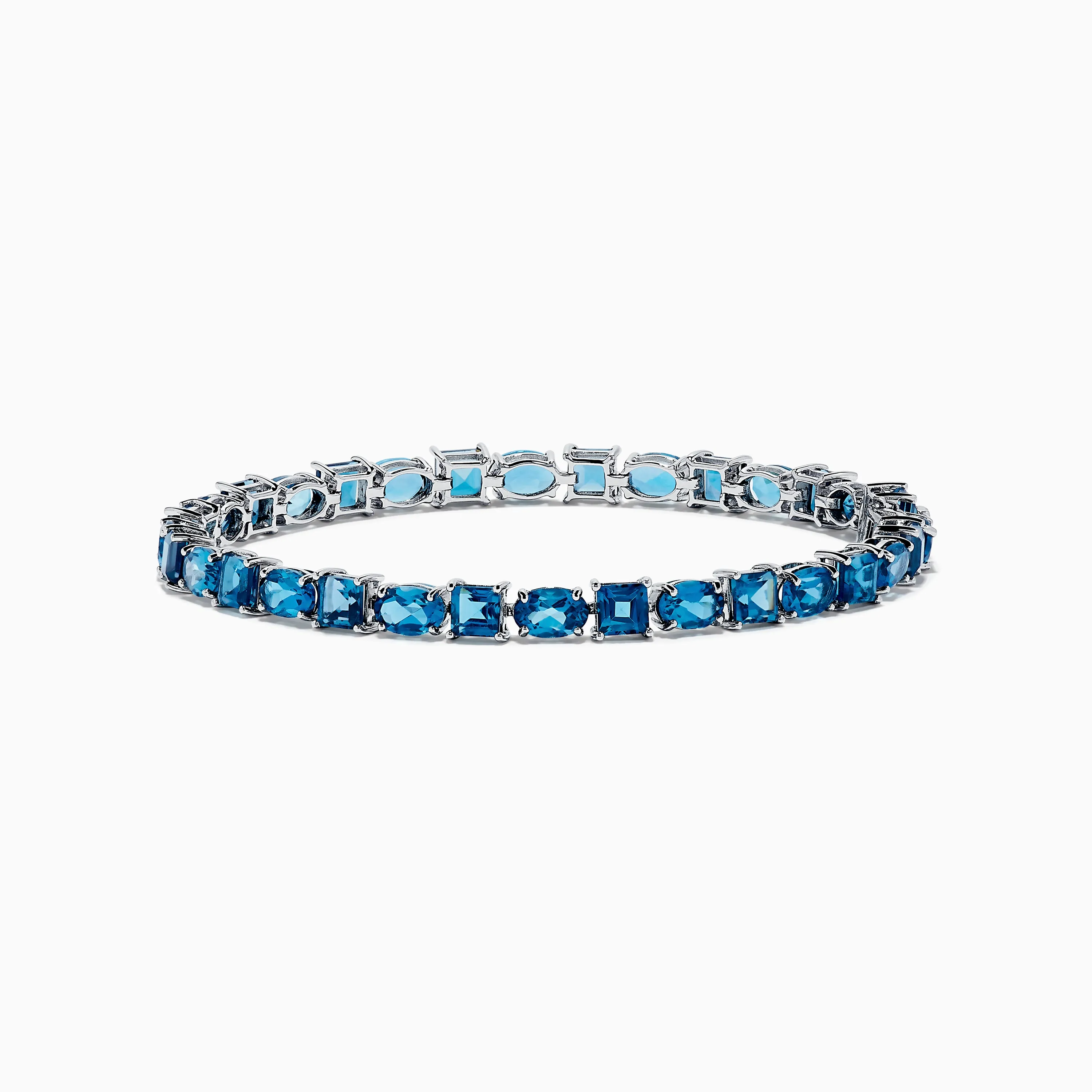 Ocean Bleu 14K White Gold London Blue Topaz Tennis Bracelet 19.20 TCW sold by Effy