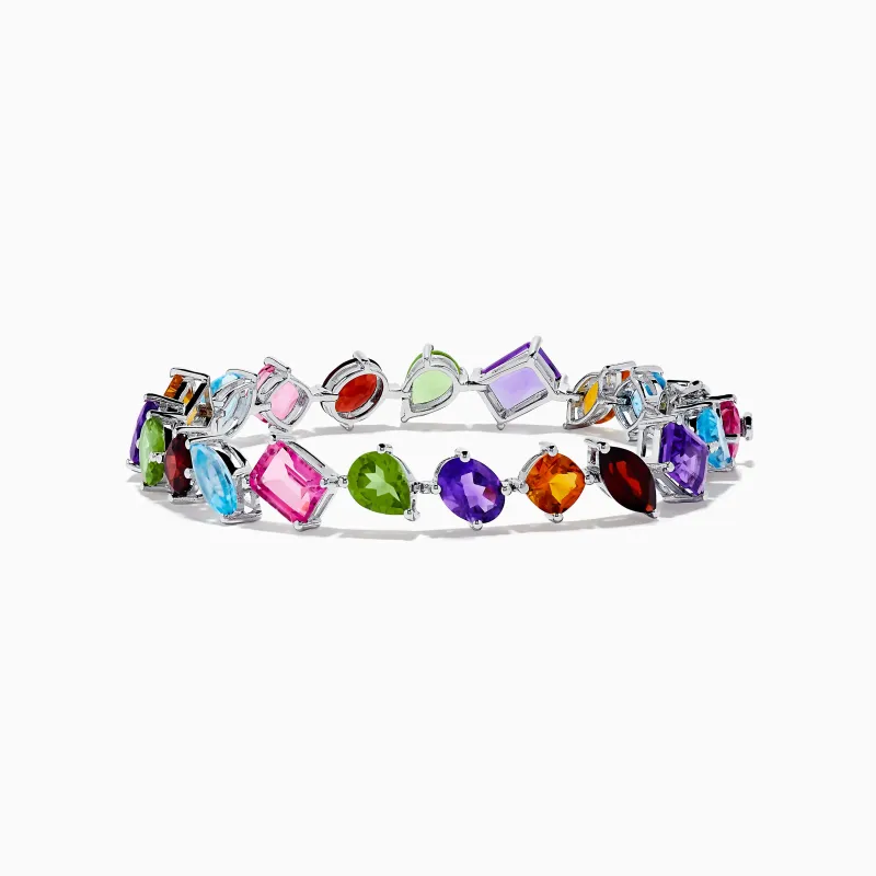 Mosaic 925 Sterling Silver Multi Gemstone Bracelet sold by Effy