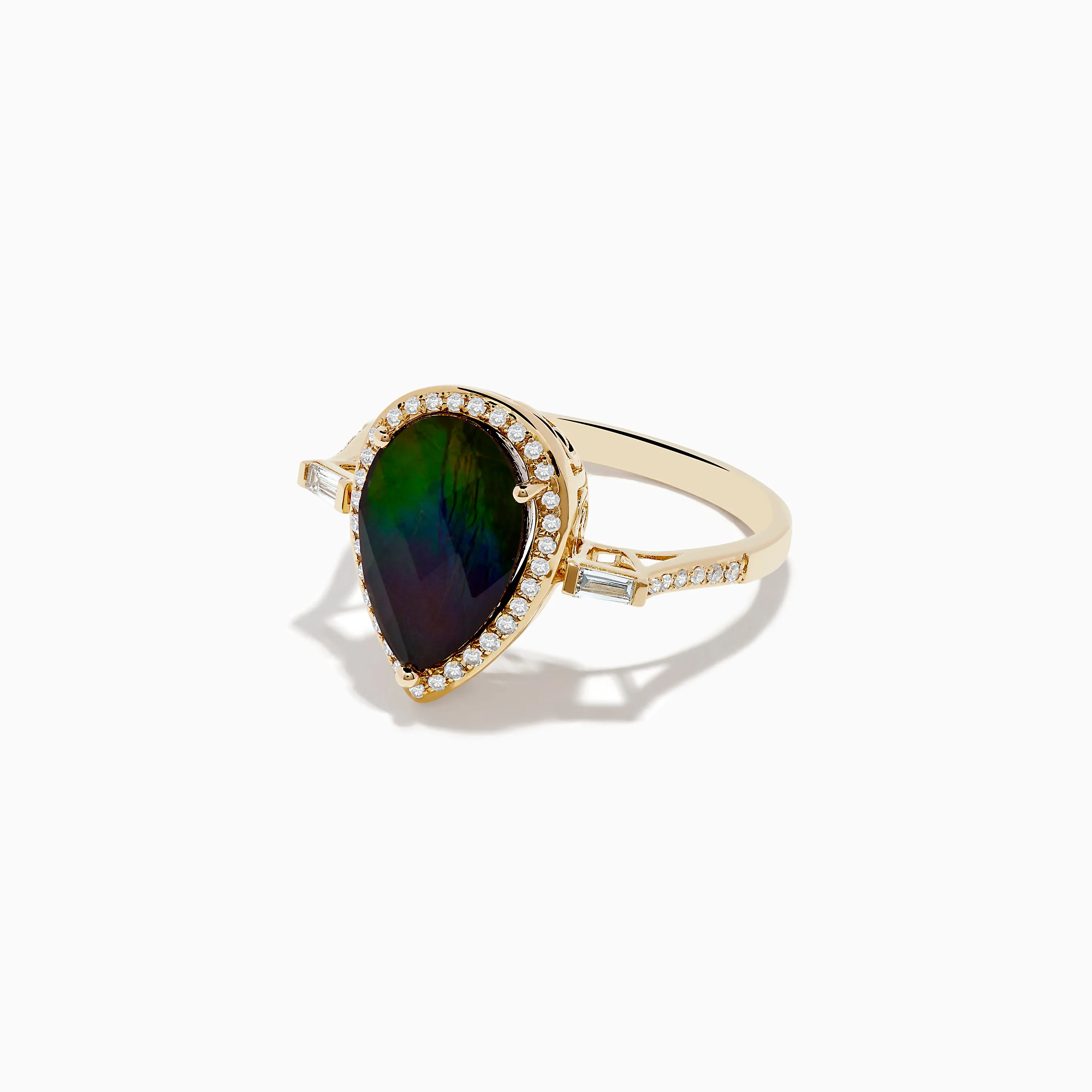 14K Yellow Gold Ammolite and Diamond Ring sold by Effy product image thumbnail 2