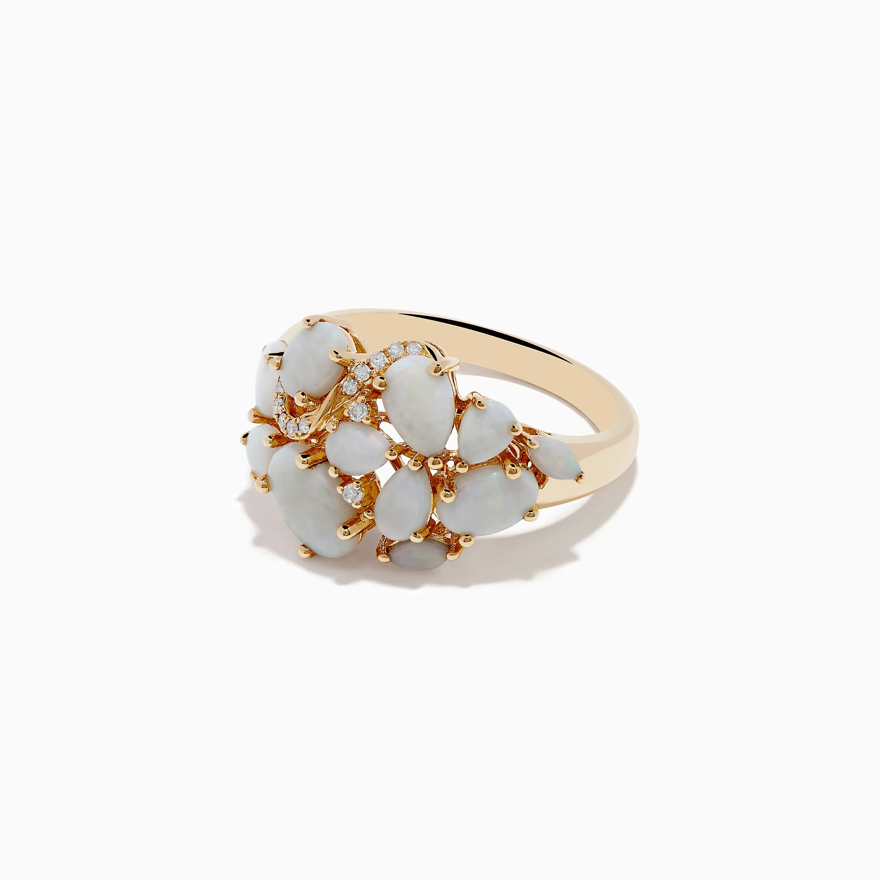 Aurora 14K Yellow Gold Opal and Diamond Ring sold by Effy product image thumbnail 2