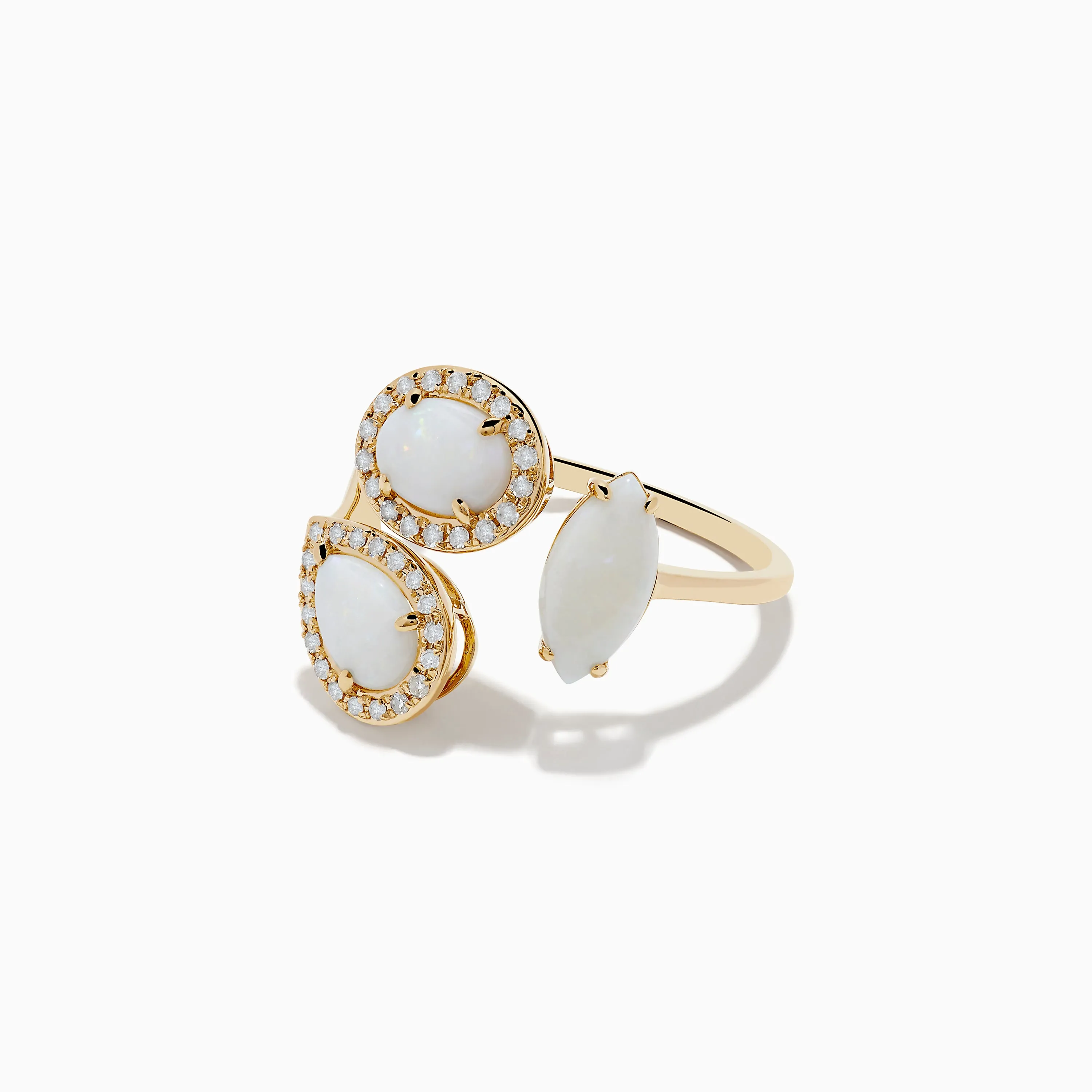Aurora 14K Yellow Gold Opal and Diamond Ring sold by Effy product image thumbnail 2