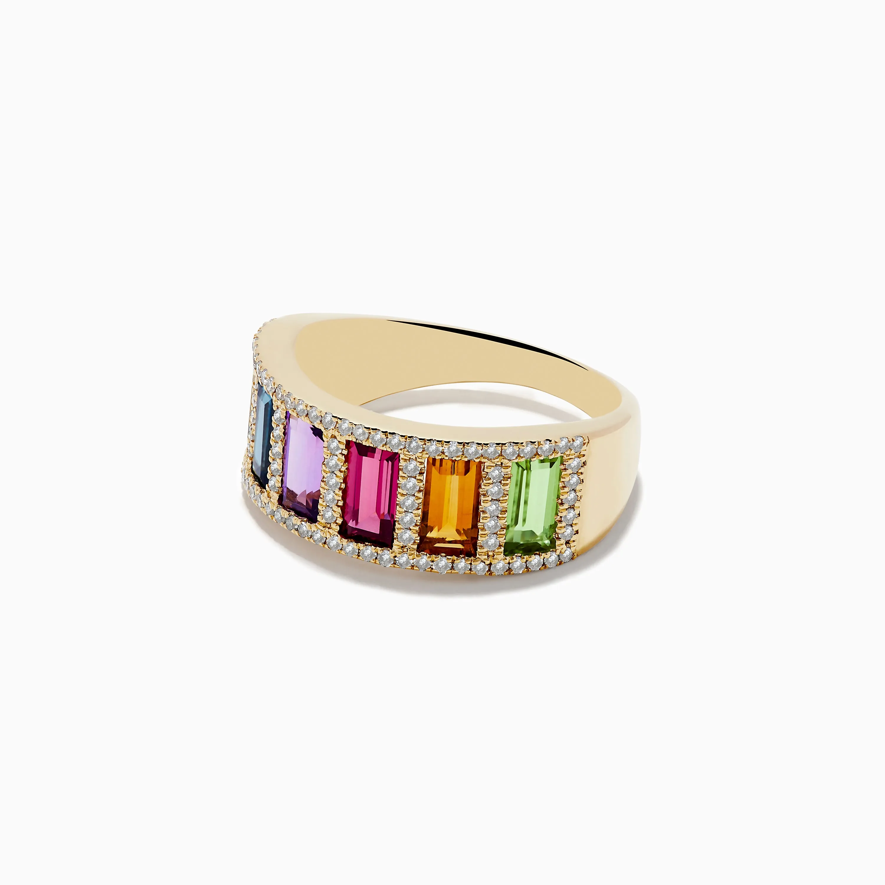 Mosaic 14K Yellow Gold Multi Gemstone and Diamond Ring sold by Effy product image thumbnail 2