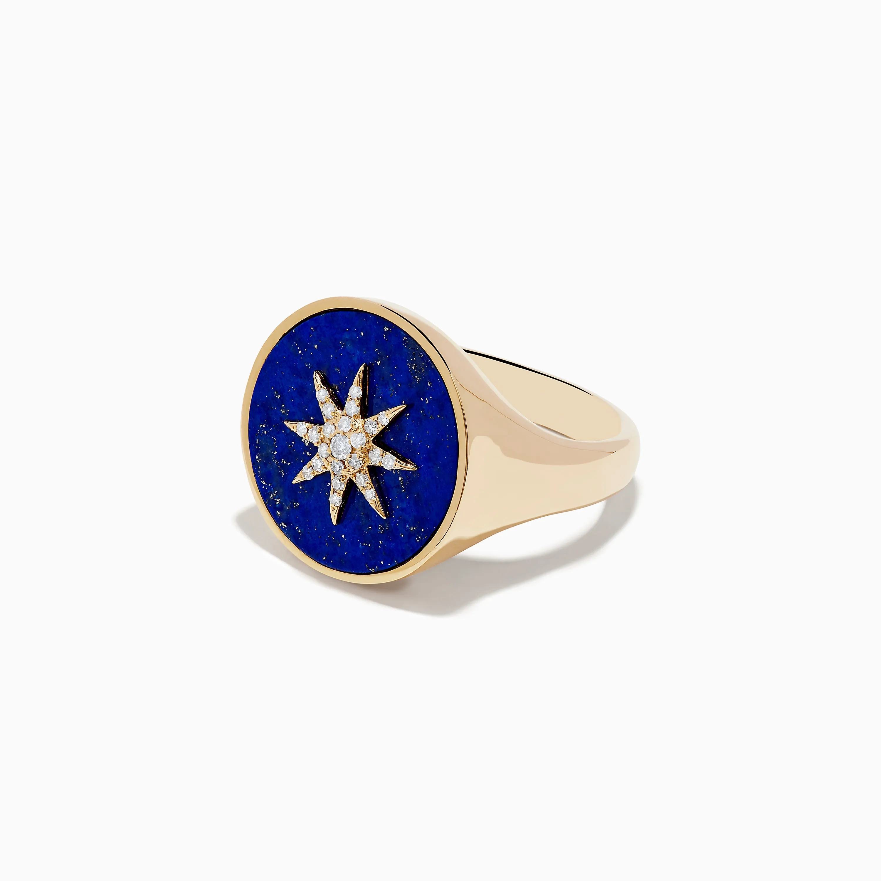 14K Yellow Gold Lapis and Diamond Compass Ring sold by Effy product image thumbnail 2