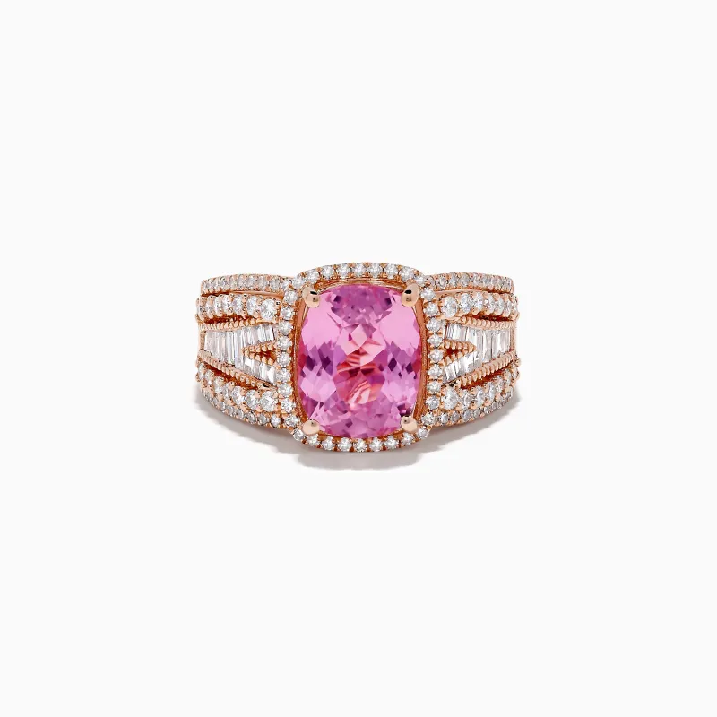 14K Rose Gold Kunzite and Diamond Ring sold by Effy