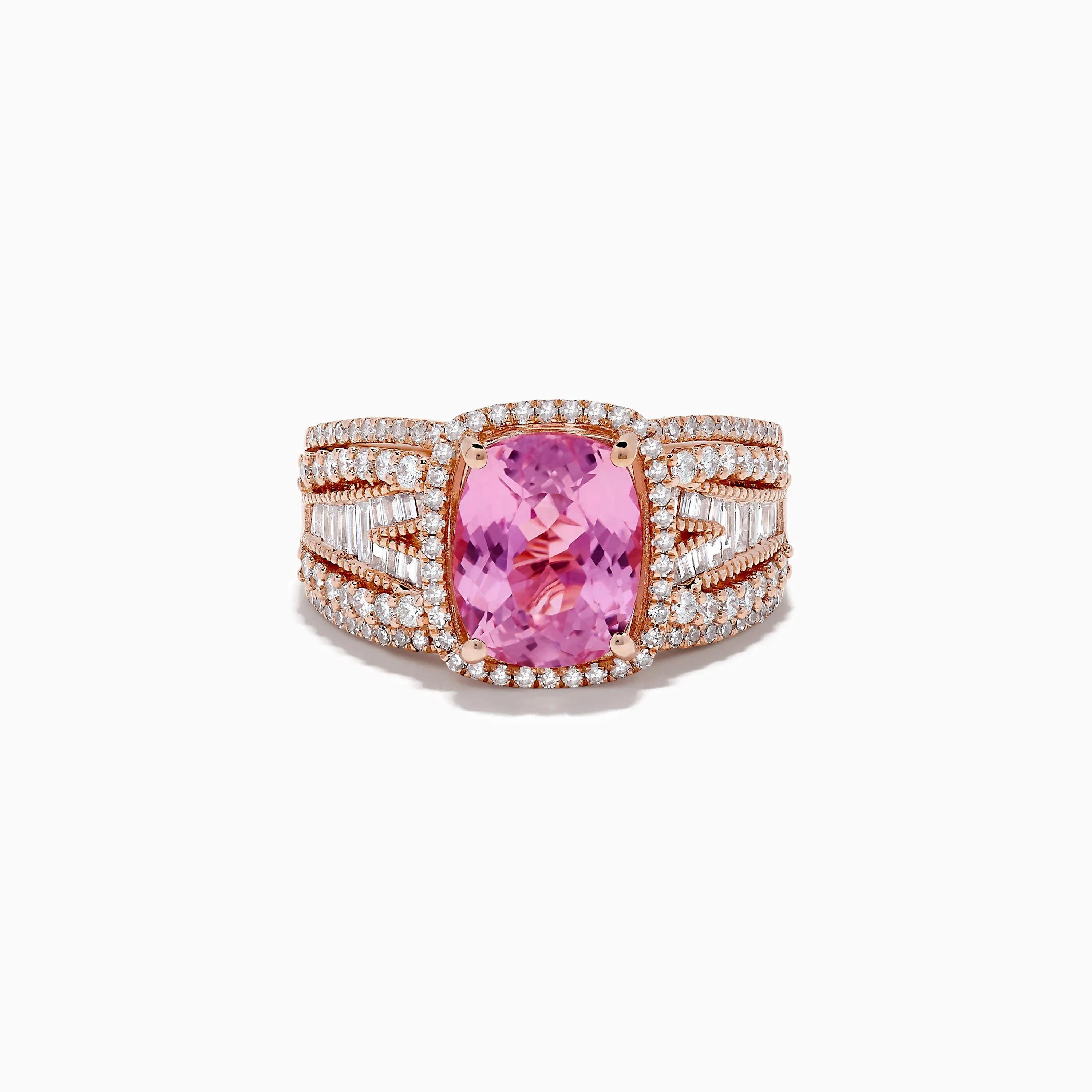 14K Rose Gold Kunzite and Diamond Ring sold by Effy