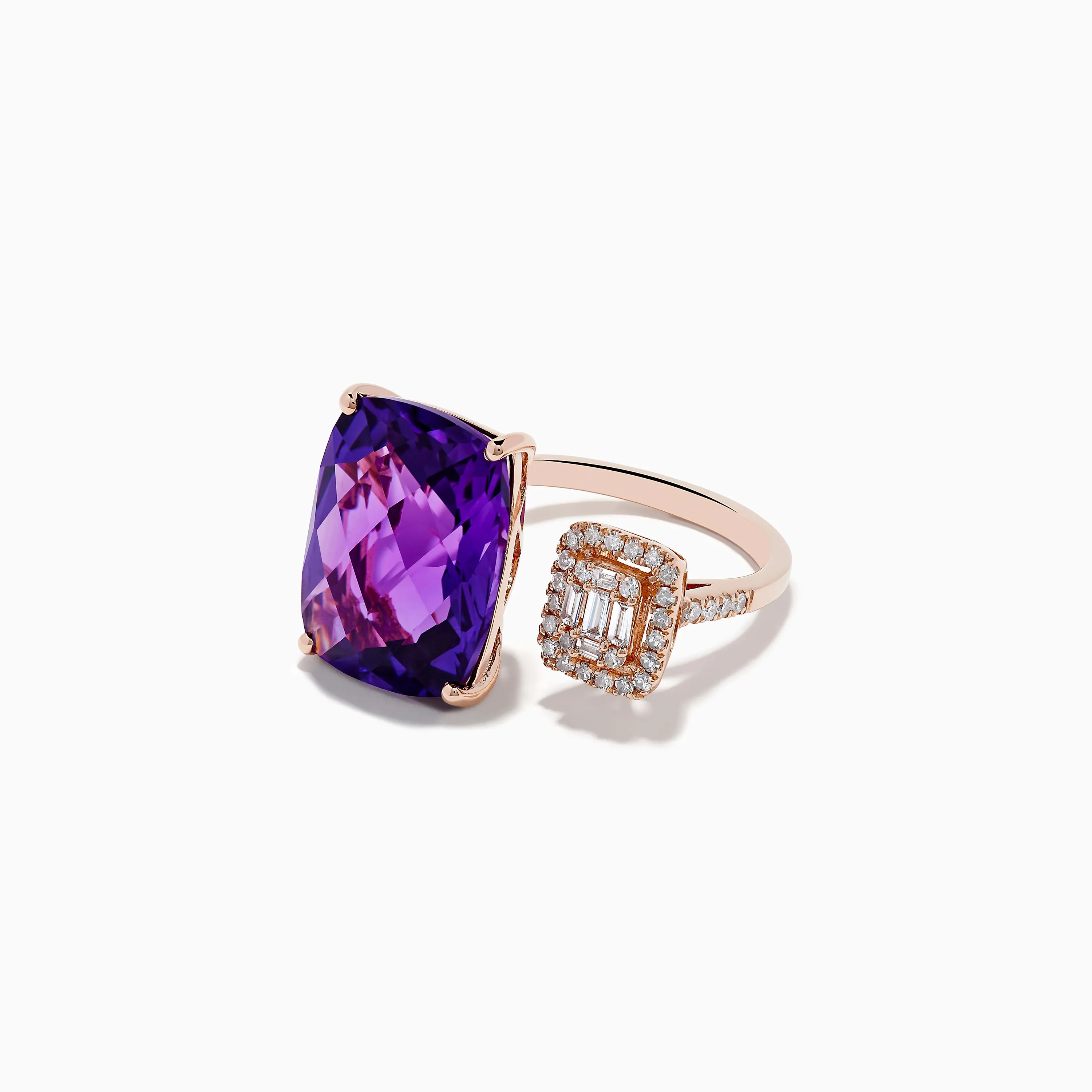 14K Rose Gold Amethyst and Diamond Ring sold by Effy product image thumbnail 2