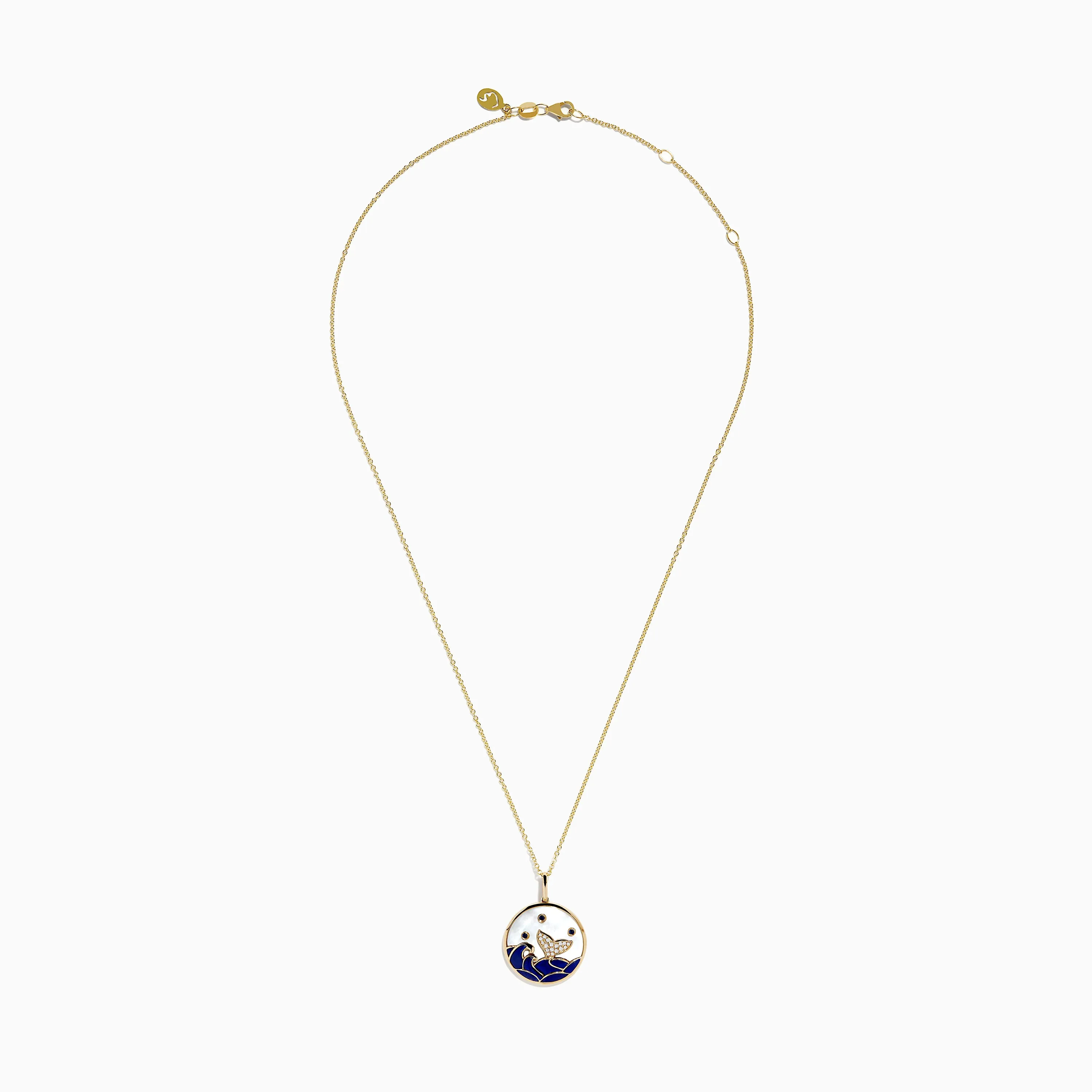 Seaside 14K Yellow Gold Lapis, Mother of Pearl, Sapphire and Diamond Pendant sold by Effy product image thumbnail 2