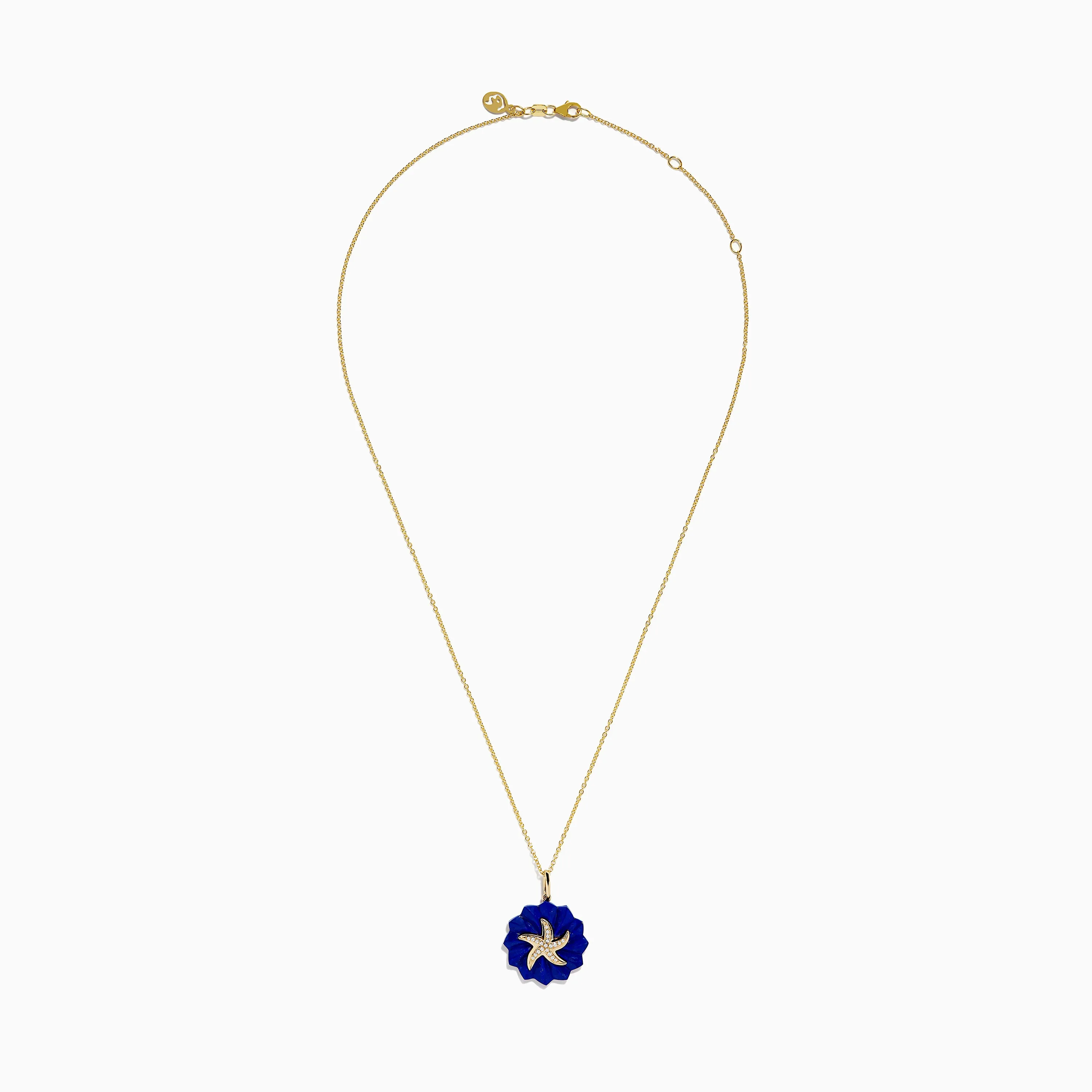 Seaside 14K Yellow Gold Lapis and Diamond Starfish Pendant sold by Effy product image thumbnail 2