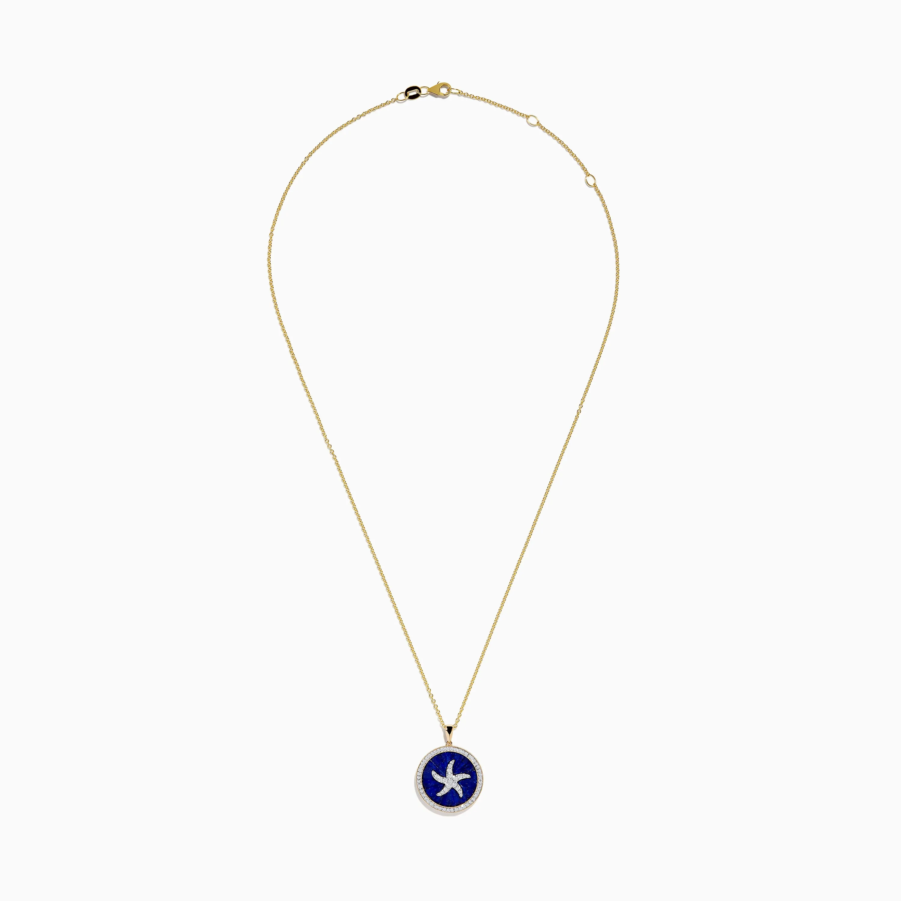 Seaside 14K Yellow Gold Lapis and Diamond Starfish Pendant sold by Effy product image thumbnail 2