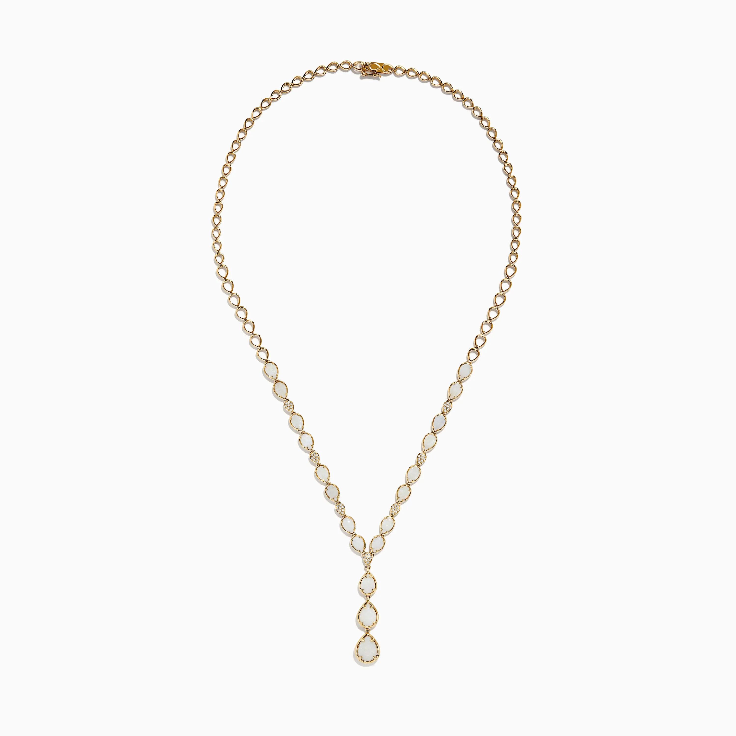 Aurora 14K Yellow Gold Opal and Diamond Y Necklace sold by Effy product image thumbnail 2