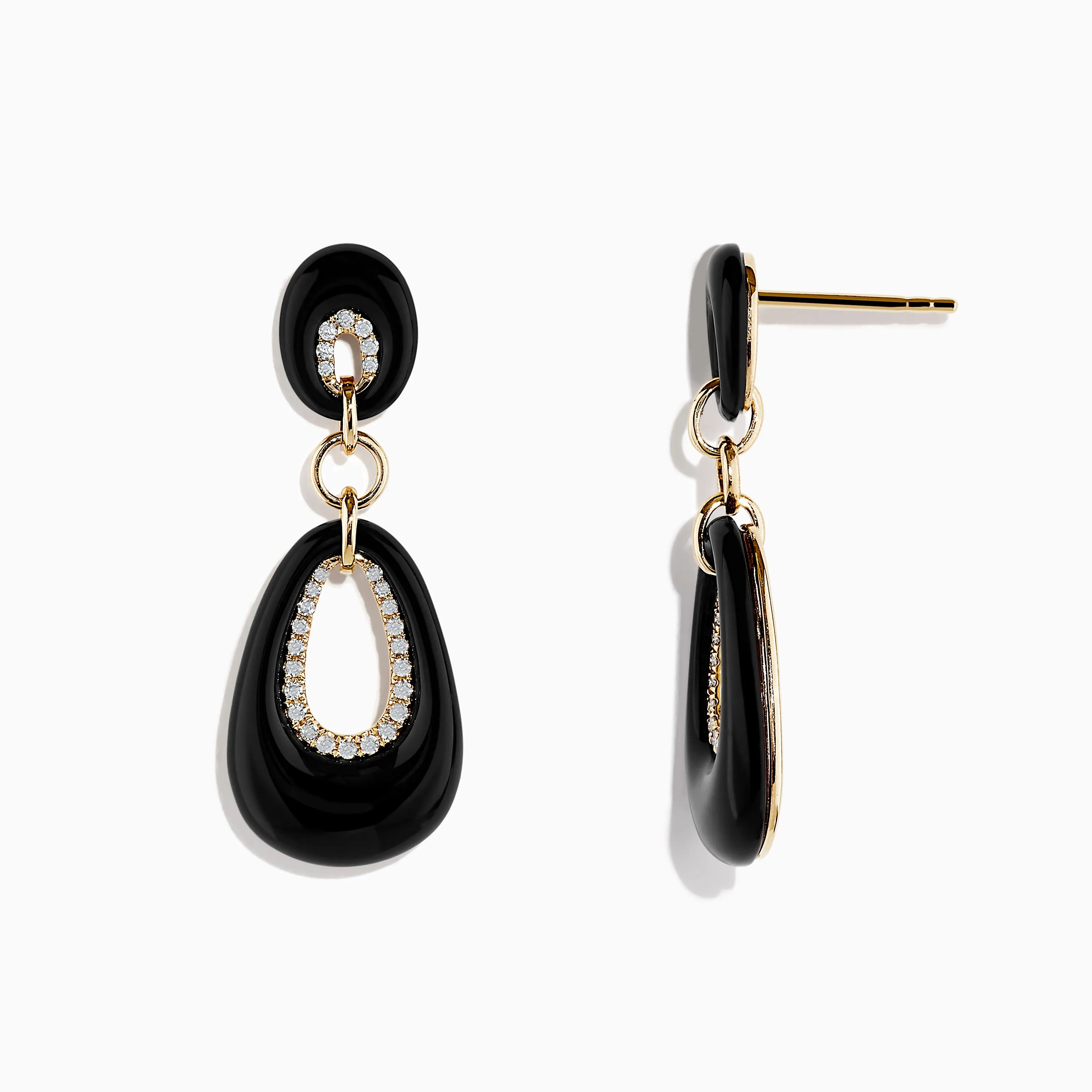 Eclipse 14K Yellow Gold Onyx and Diamond Drop Earrings sold by Effy product image thumbnail 2