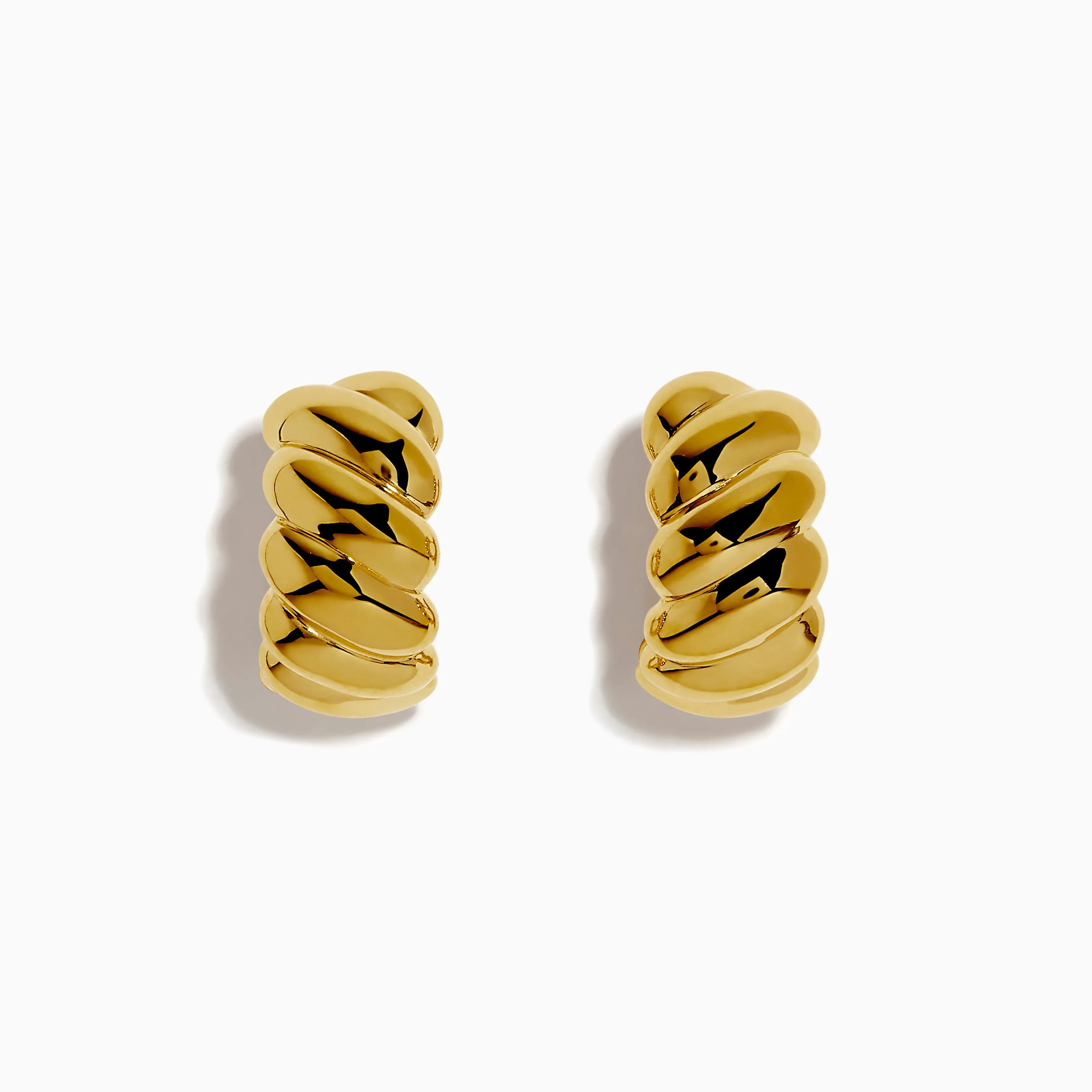 14K Yellow Gold Hollow Croissant Hoop Earrings sold by Effy