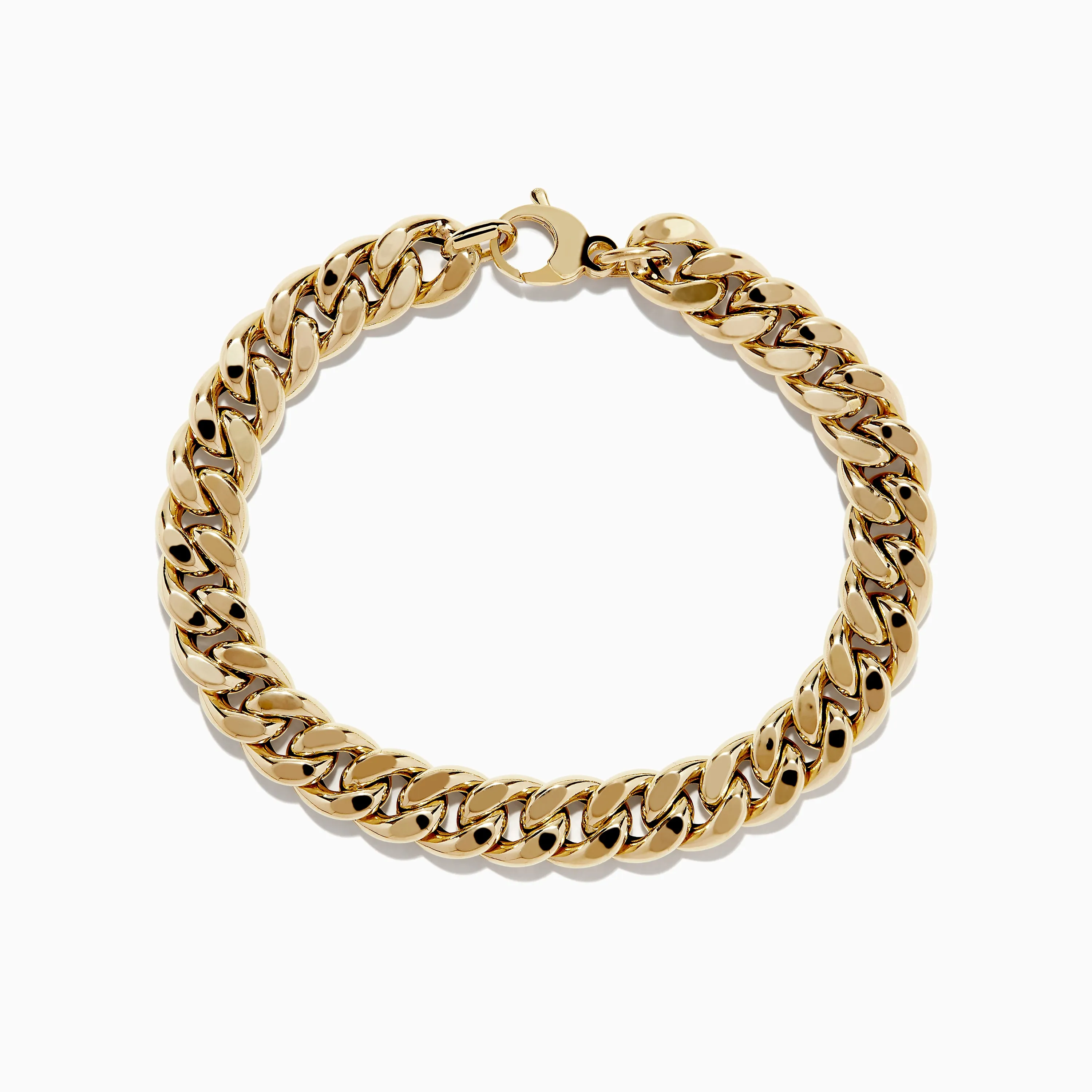 14K Yellow Gold Hollow Curb Chain Bracelet 7.5" sold by Effy