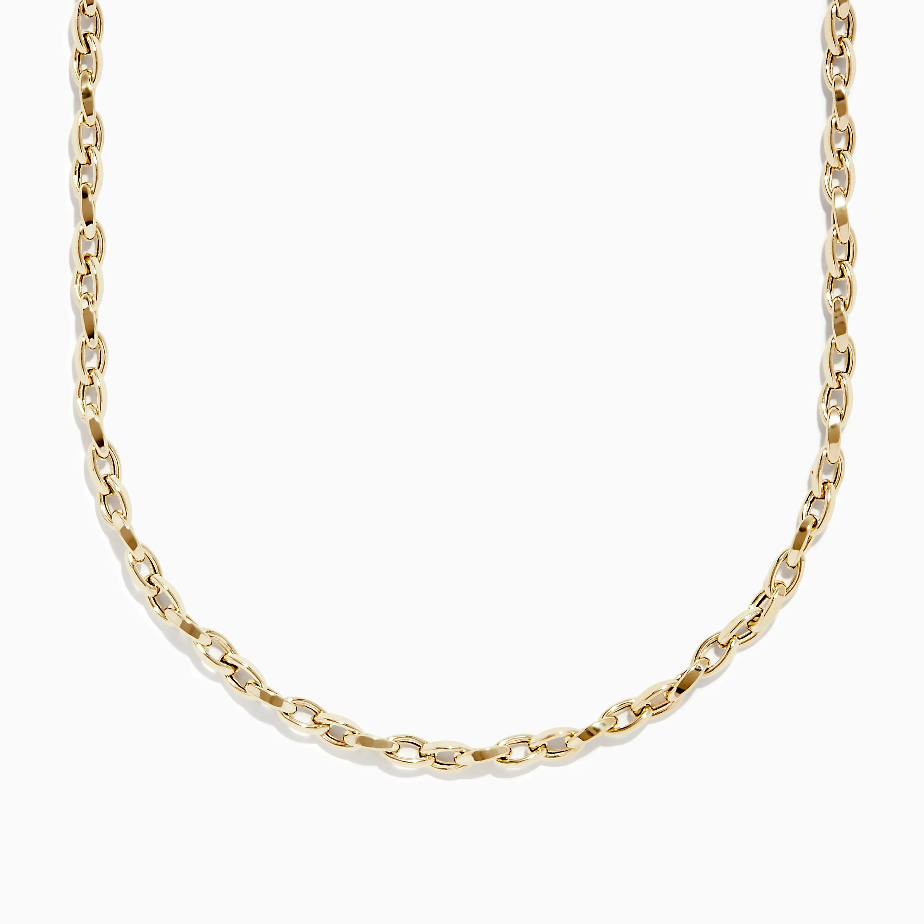 Men's 14K Yellow Gold Hollow Interlock Oval Chain Link Necklace 22" sold by Effy