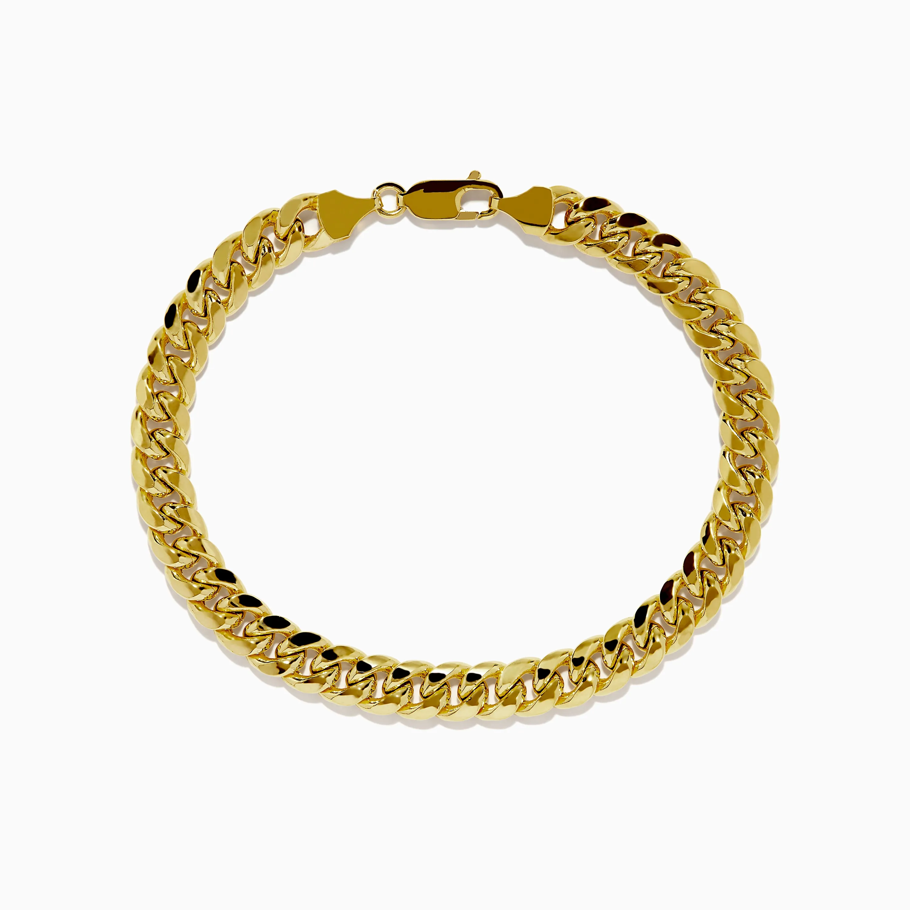Men's 14K Yellow Gold Hollow Curb Chain Link Bracelet 8.5" sold by Effy