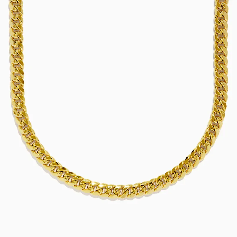 Men's 14K Yellow Gold Hollow Curb Chain Necklace 22" sold by Effy
