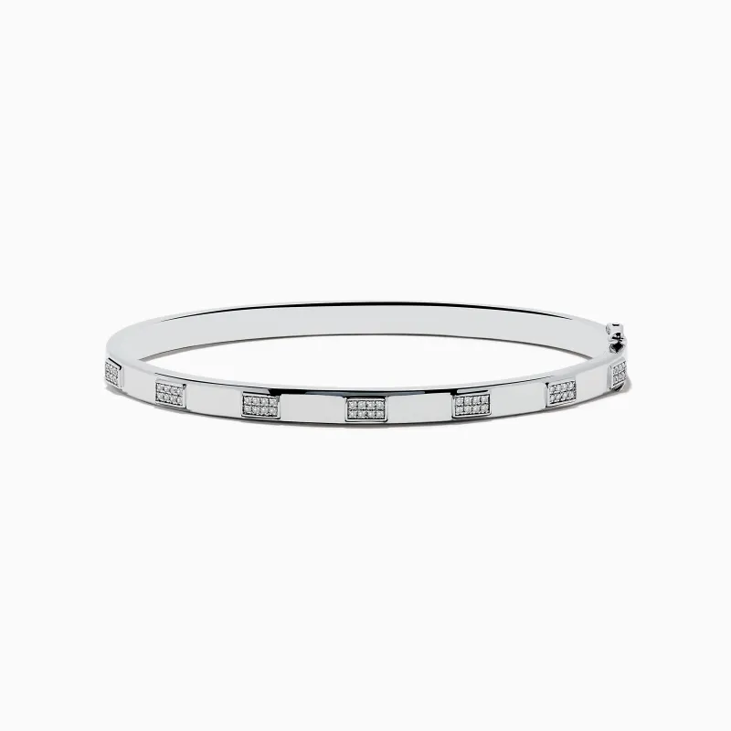925 Sterling Silver and Diamond Bangle sold by Effy