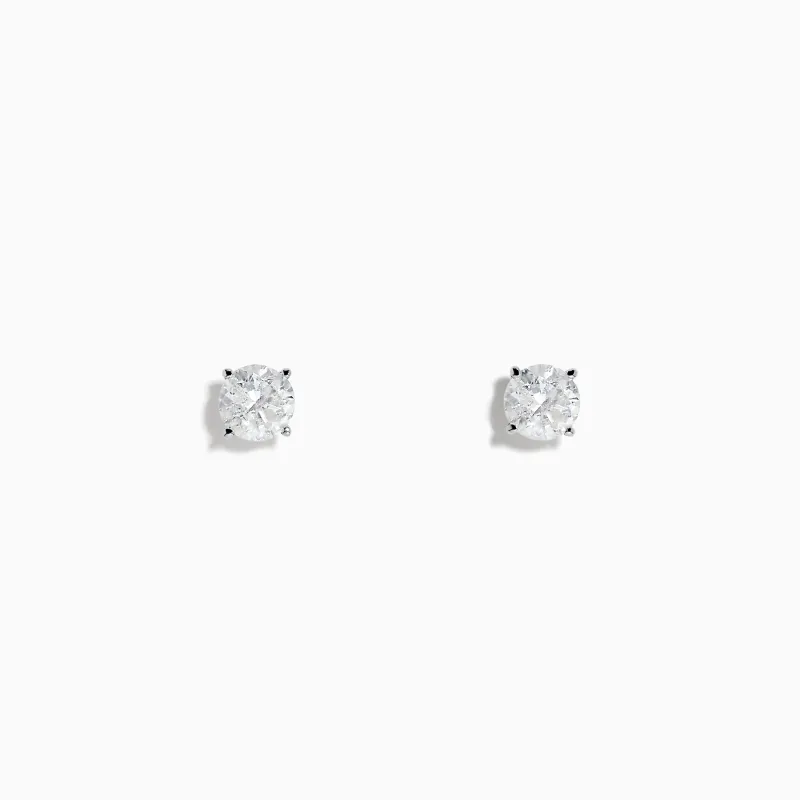 14K White Gold Diamond Solitaire Stud Earrings, 1.0 TCW sold by Effy