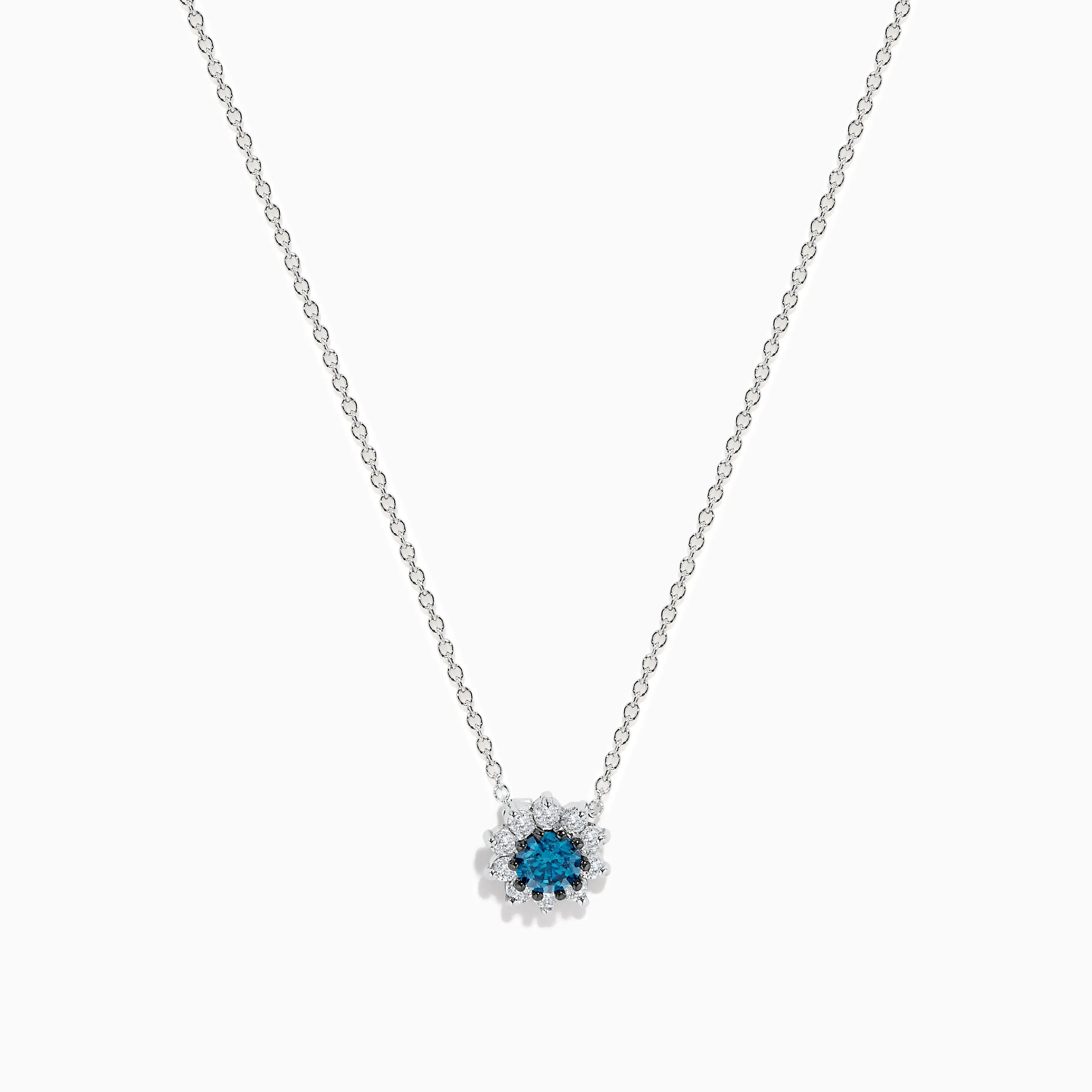 Bella Bleu 14K White Gold Blue and White Diamond Pendant 0.60 TCW sold by Effy