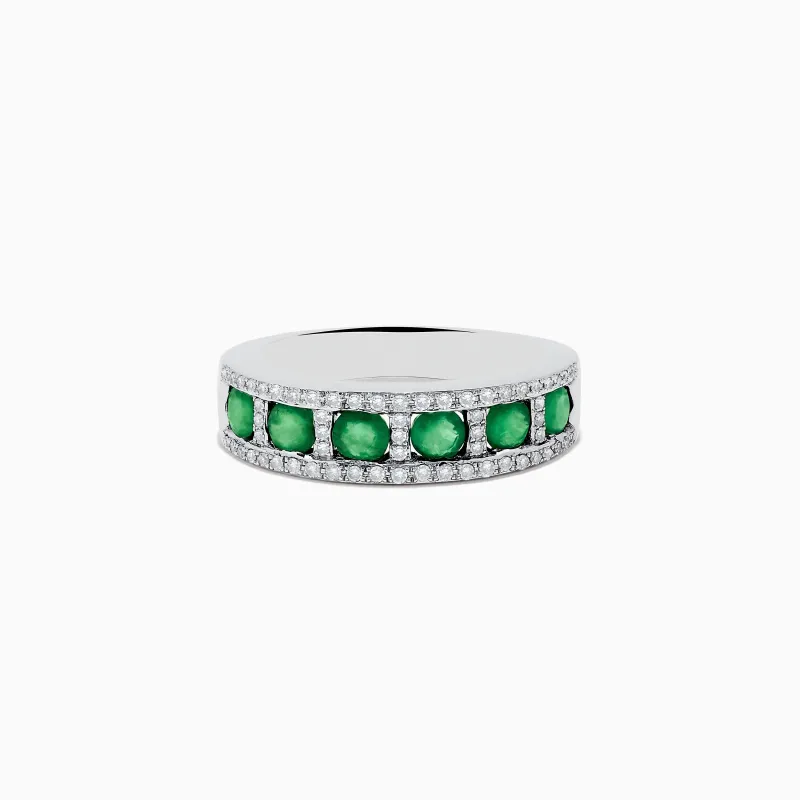 Brasilica 14K White Gold Emerald and Diamond Ring sold by Effy