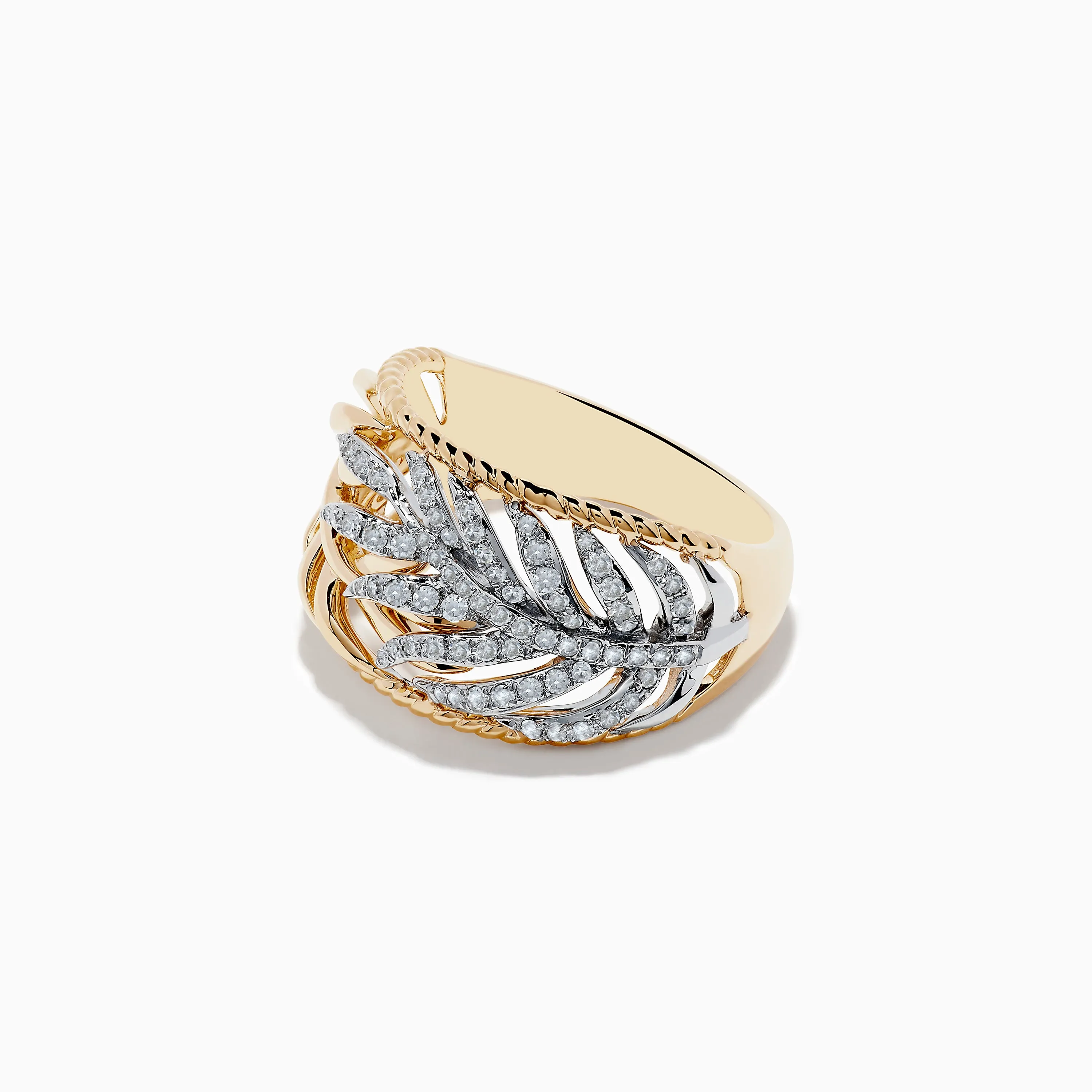 Duo 14K Two-Tone Gold Diamond Leaf Ring sold by Effy product image thumbnail 2