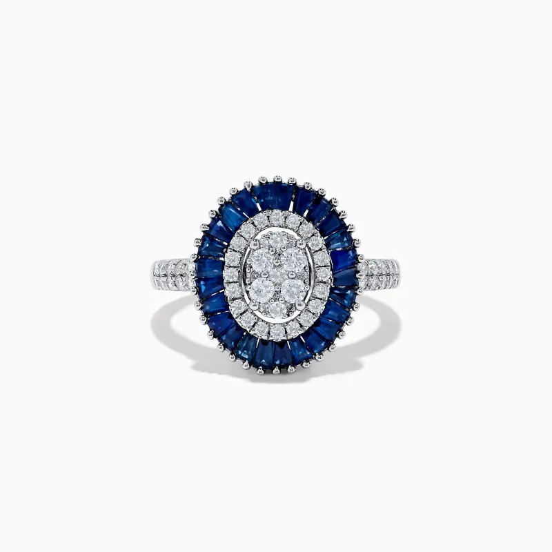 Royal Bleu 14K White Gold Sapphire and Diamond Ring sold by Effy
