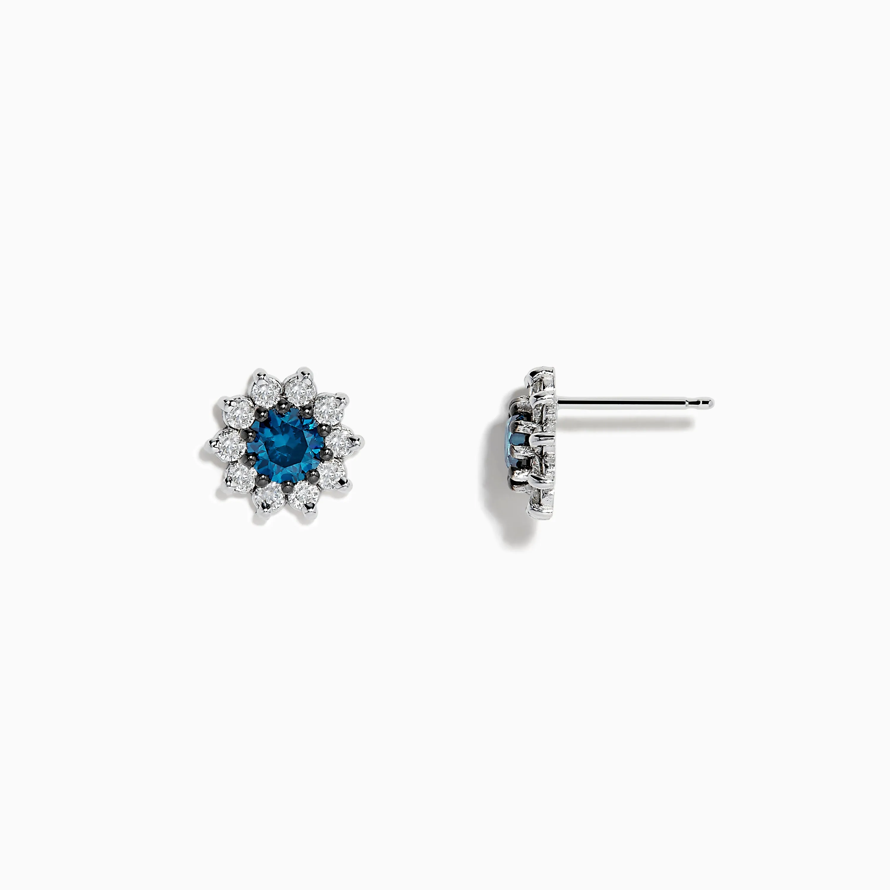 Bella Bleu 14K White Gold Blue and White Diamond Earrings 1.20 TCW sold by Effy product image thumbnail 2