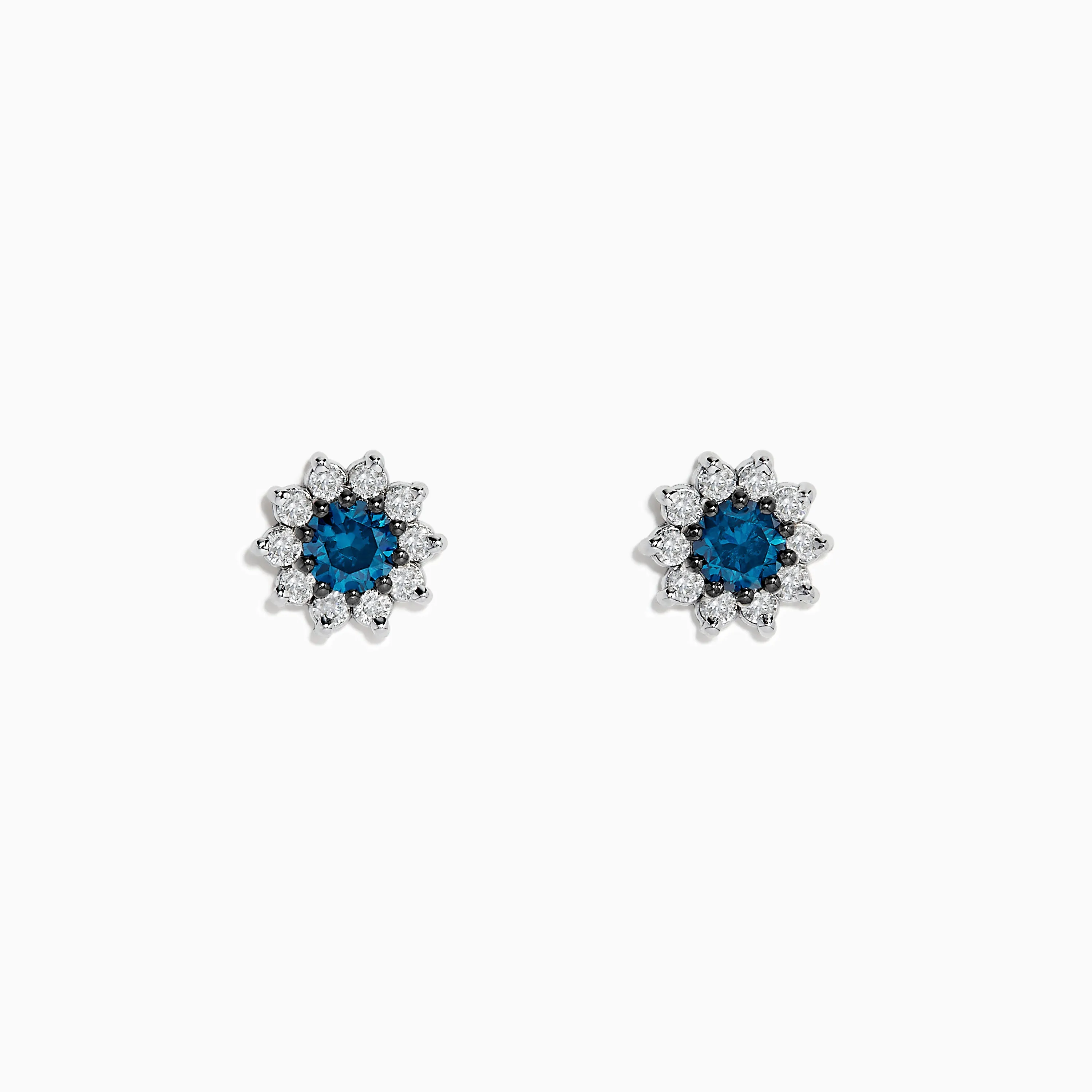 Bella Bleu 14K White Gold Blue and White Diamond Earrings 1.20 TCW sold by Effy