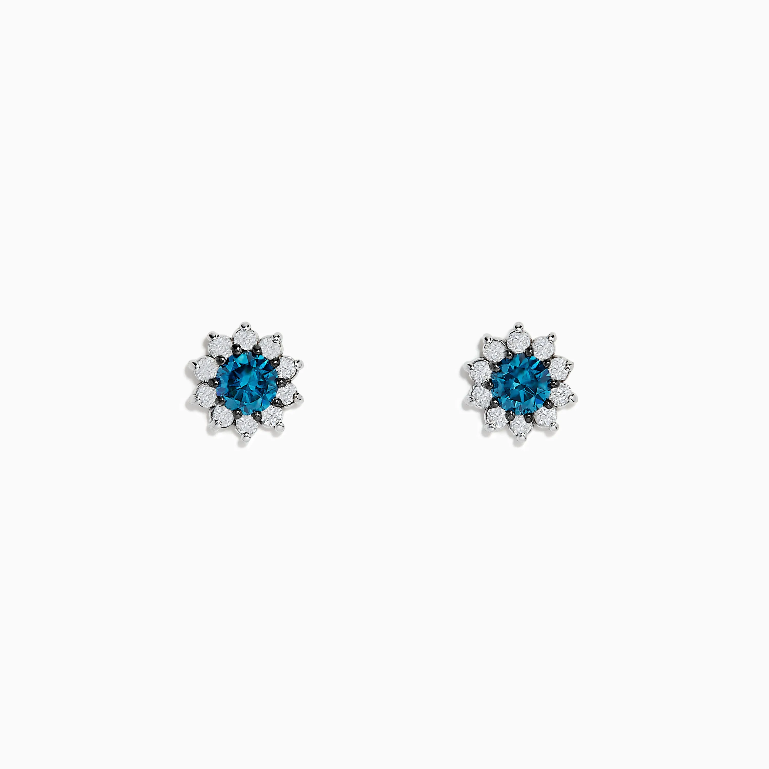 Bella Bleu 14K White Gold Blue and White Diamond Earrings 0.80 TCW sold by Effy