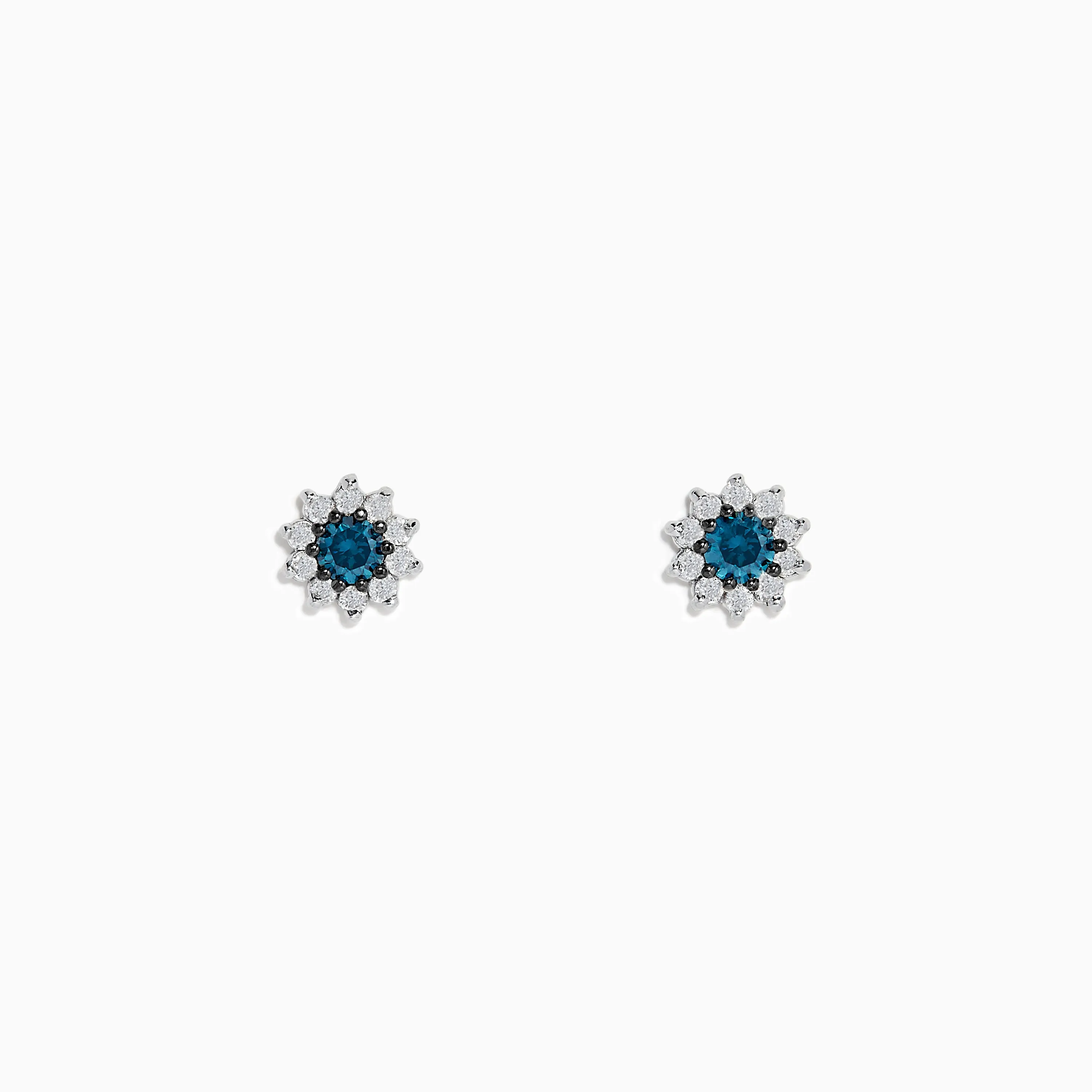 Bella Bleu 14K White Gold Blue and White Diamond Earrings 0.50 TCW sold by Effy