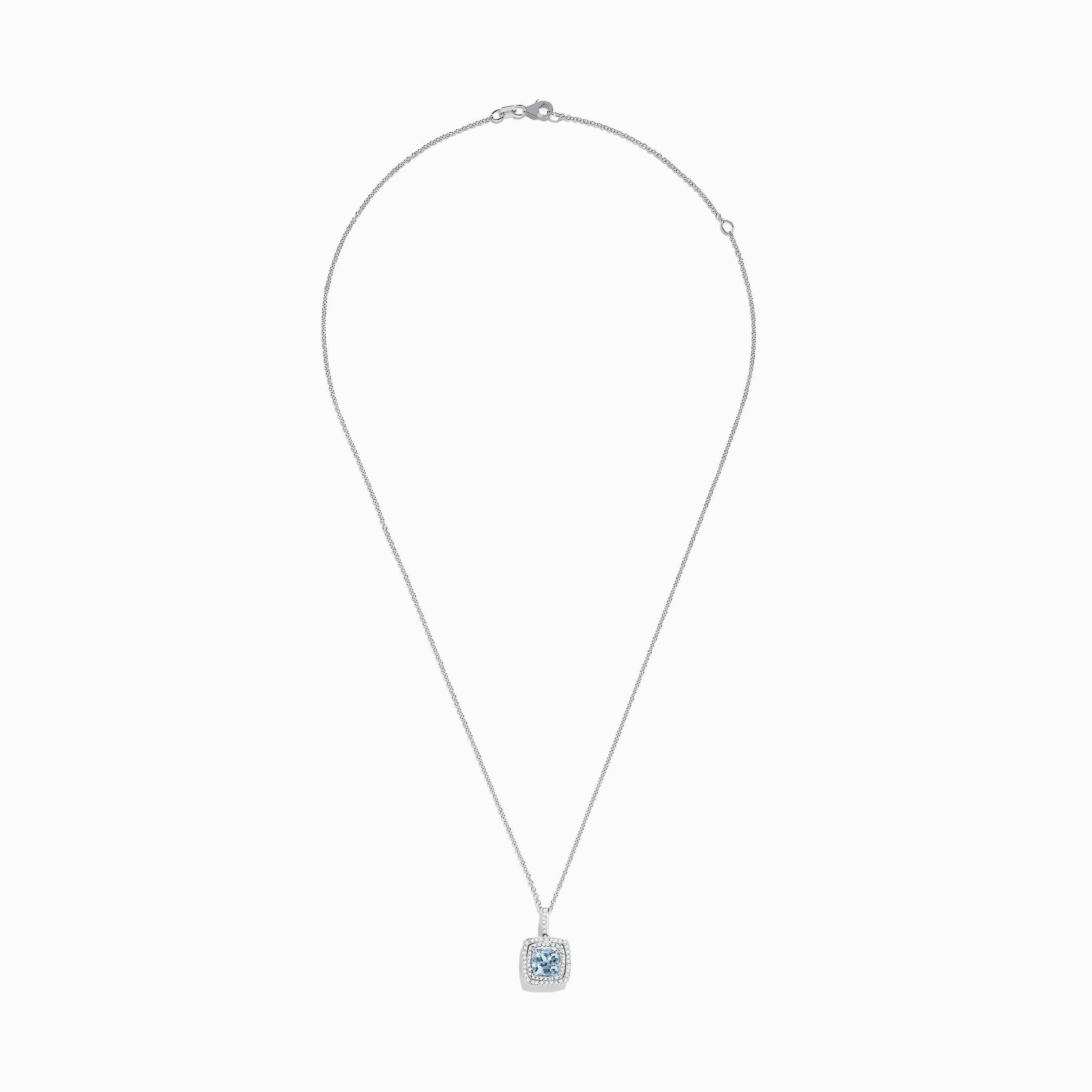 Aquarius 14K White Gold Aquamarine and Diamond Pendant sold by Effy product image thumbnail 2