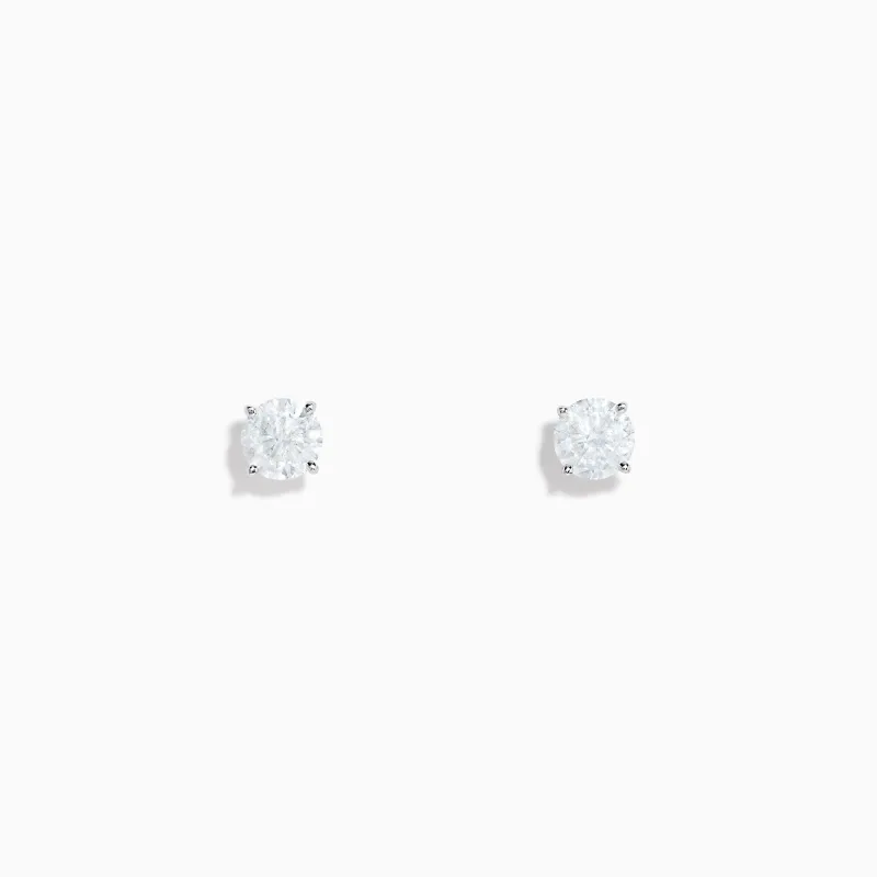 14K White Gold Diamond Solitaire Stud Earrings, 0.75 TCW sold by Effy
