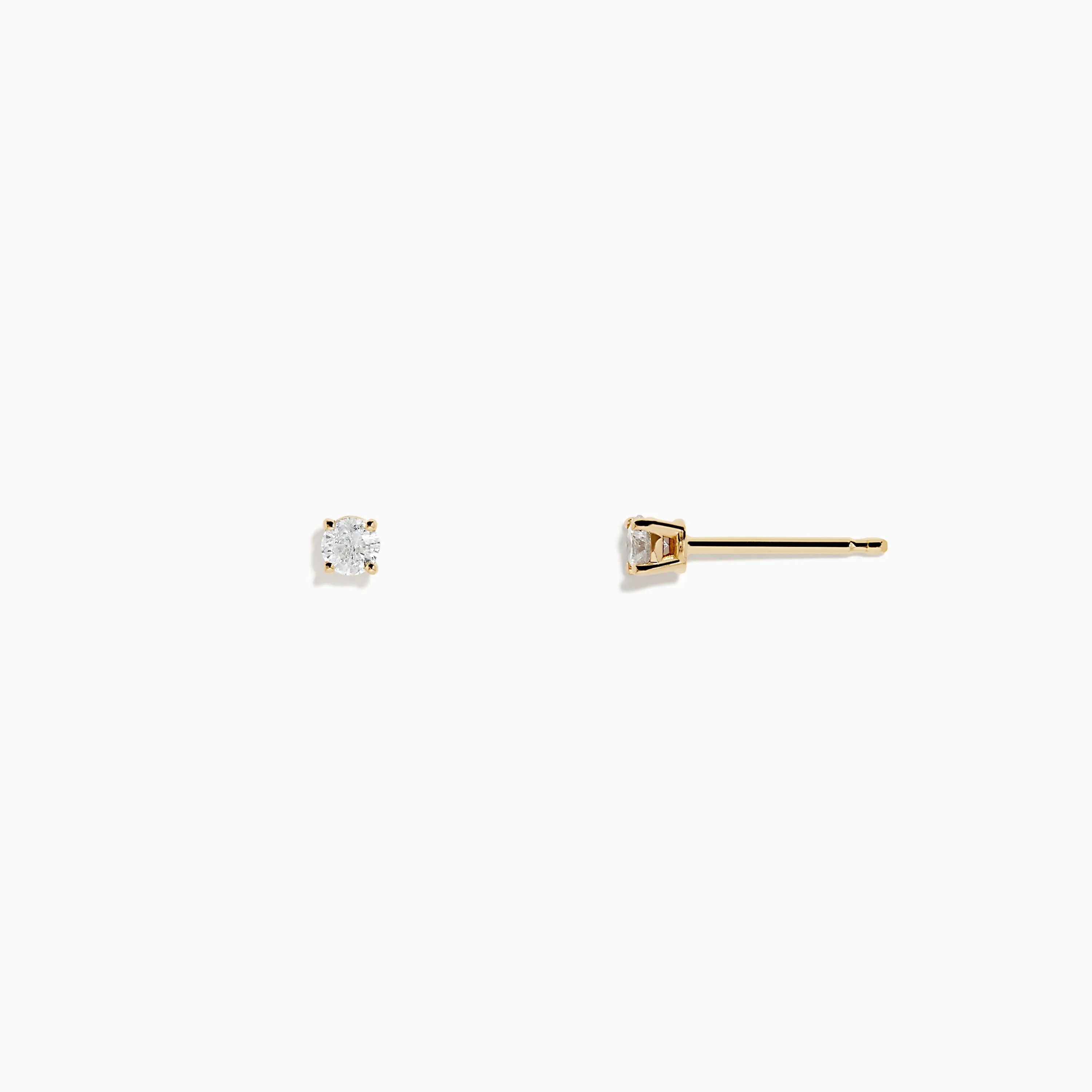 14K Yellow Gold Diamond Solitaire Stud Earrings, 0.15 TCW sold by Effy product image thumbnail 2