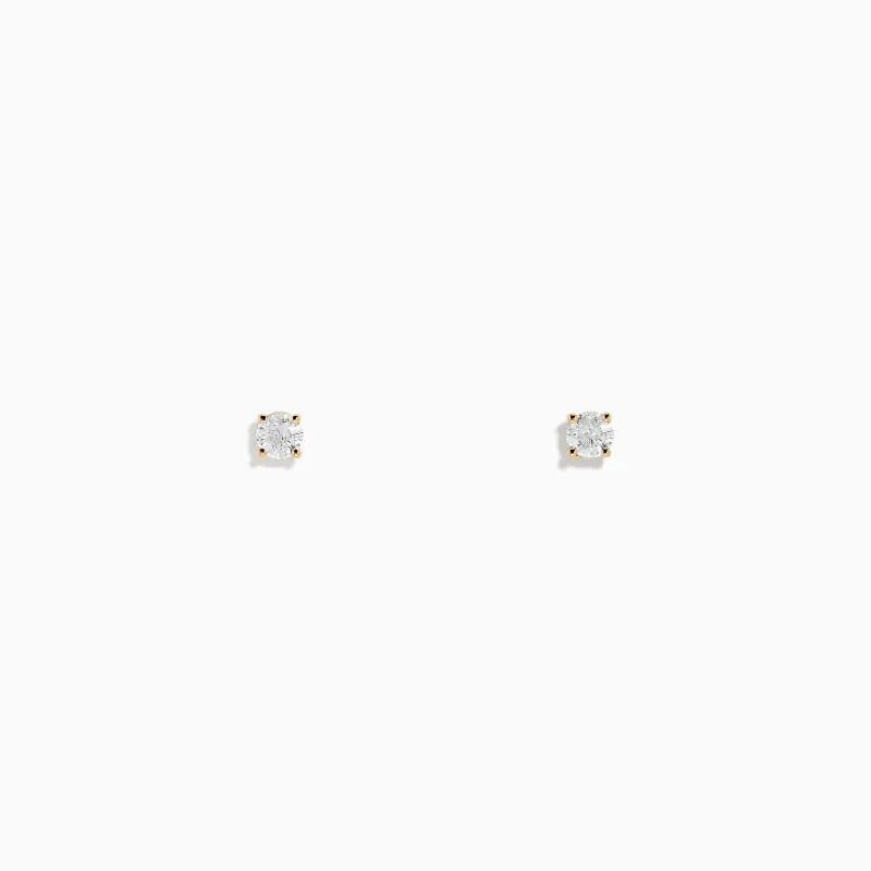 14K Yellow Gold Diamond Solitaire Stud Earrings, 0.15 TCW sold by Effy