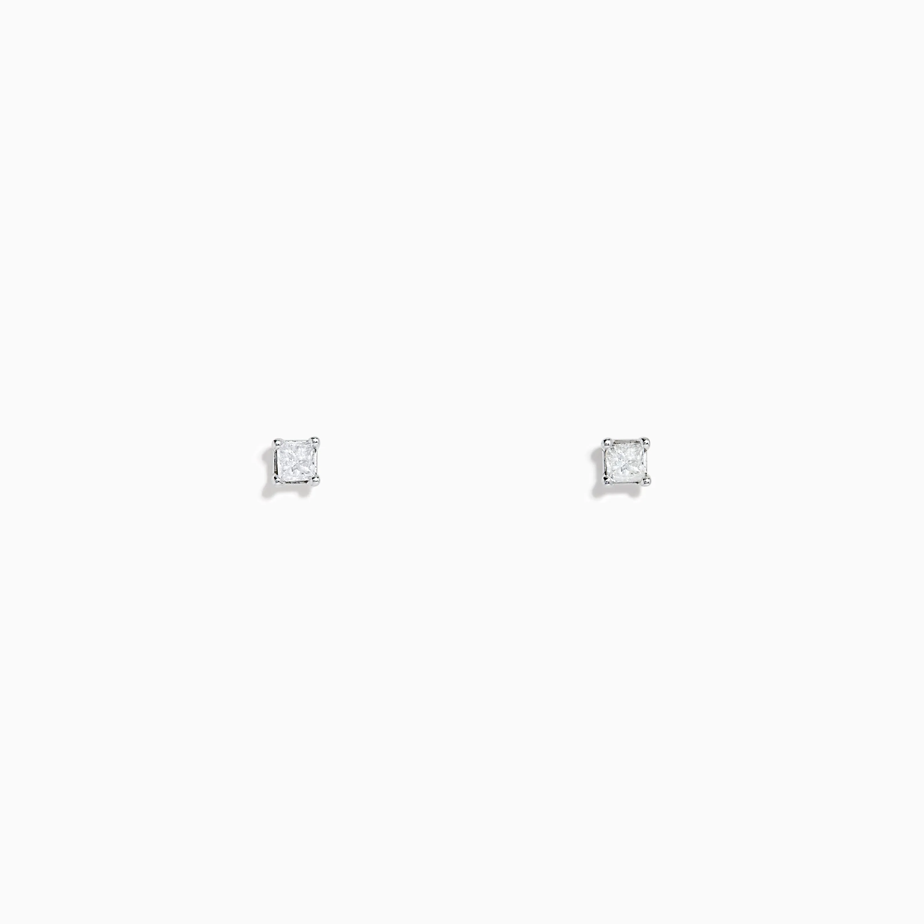 14K White Gold Princess Cut Diamond Solitaire Stud Earrings, 0.14 TCW sold by Effy