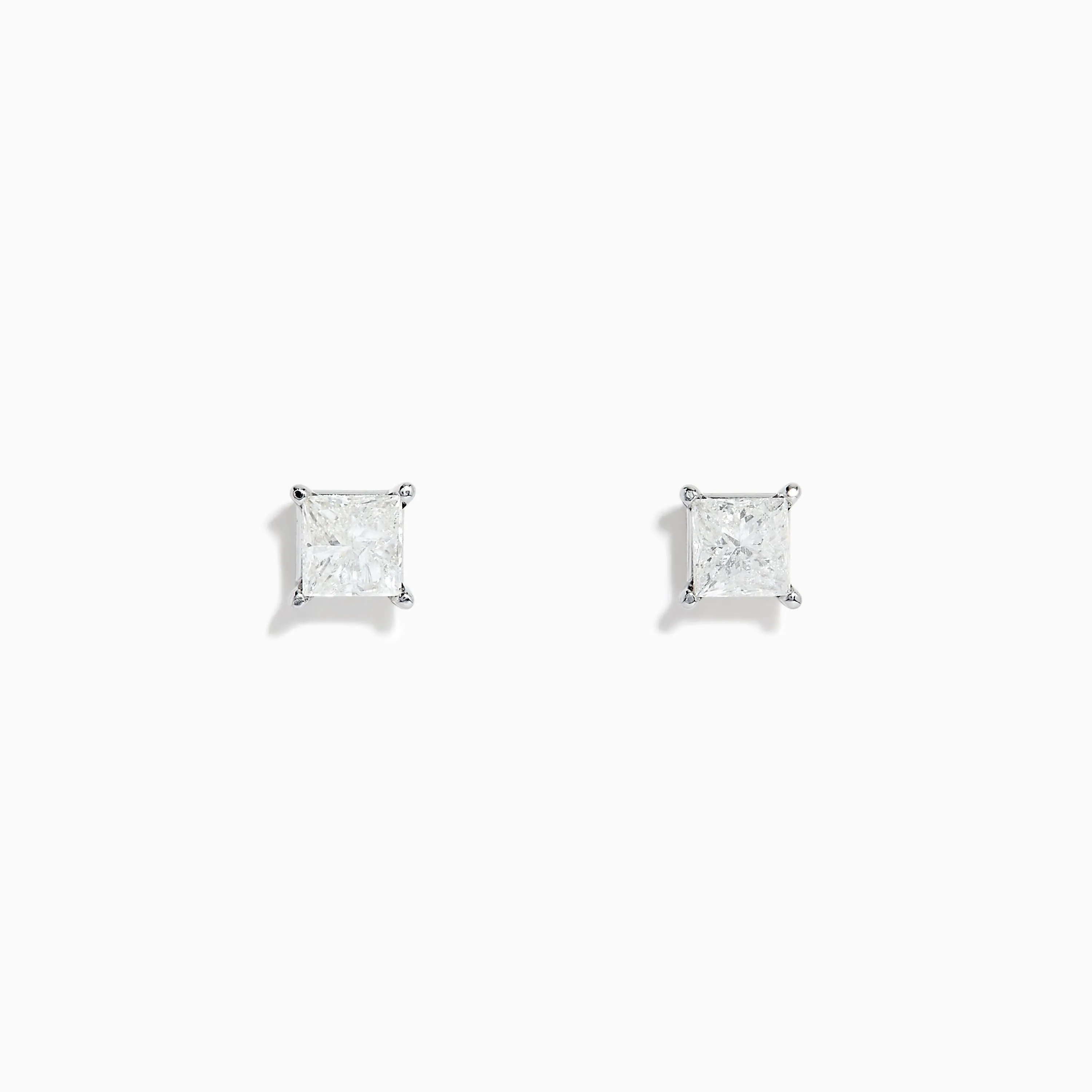 14K White Gold Princess Cut Diamond Solitaire Stud Earrings, 0.98 TCW sold by Effy
