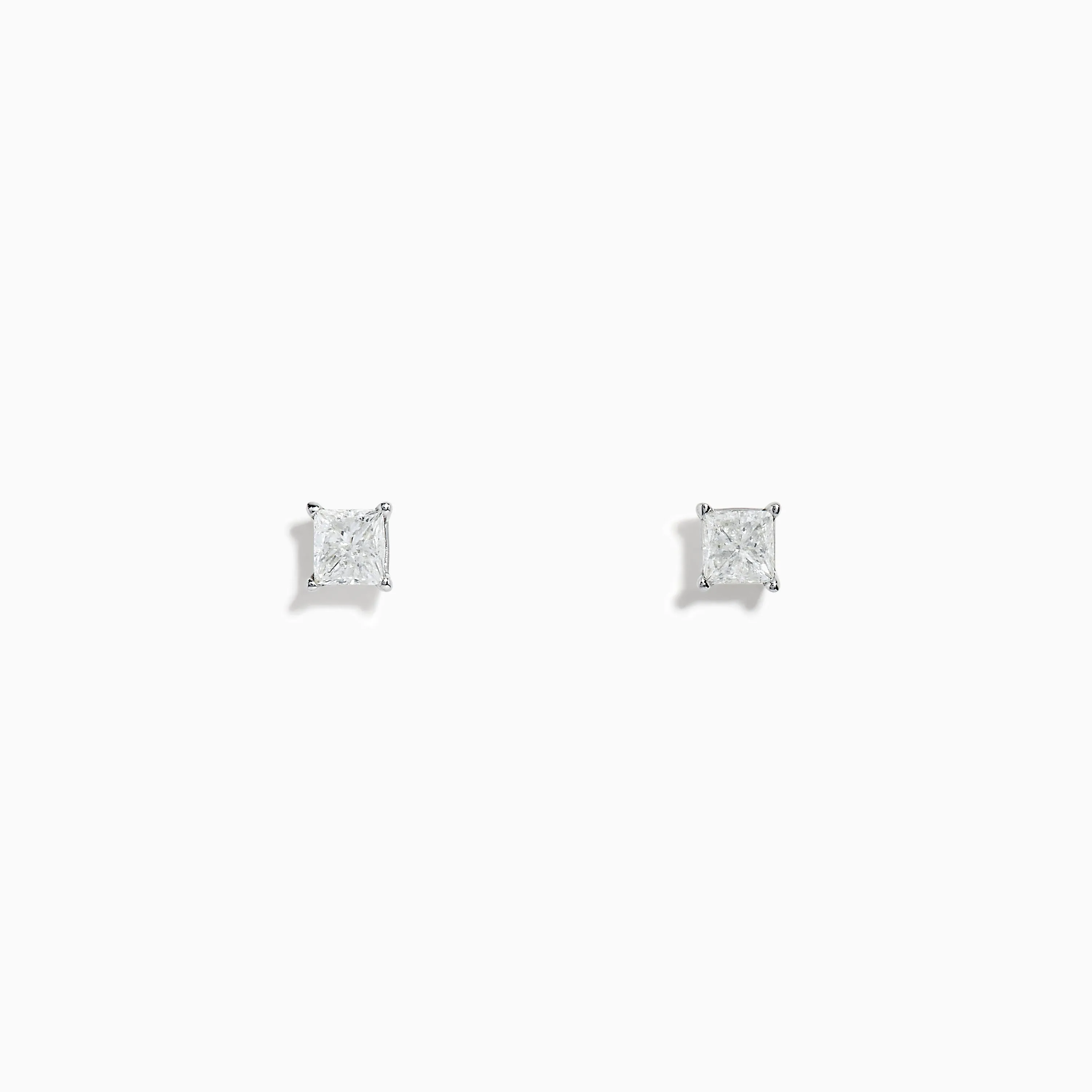 14K White Gold Princess Cut Diamond Solitaire Stud Earrings, 0.49 TCW sold by Effy