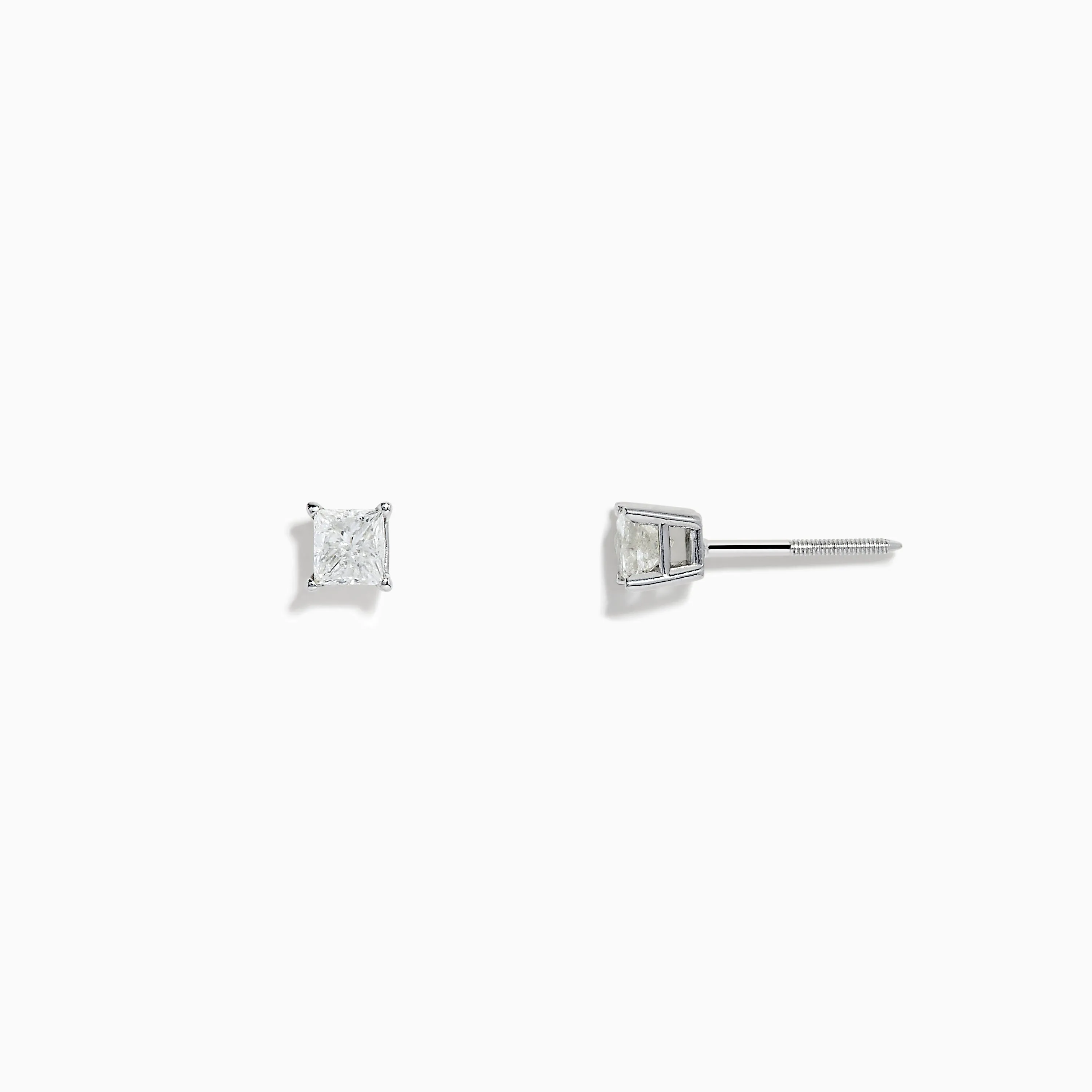 14K White Gold Princess Cut Diamond Solitaire Stud Earrings, 0.49 TCW sold by Effy product image thumbnail 2