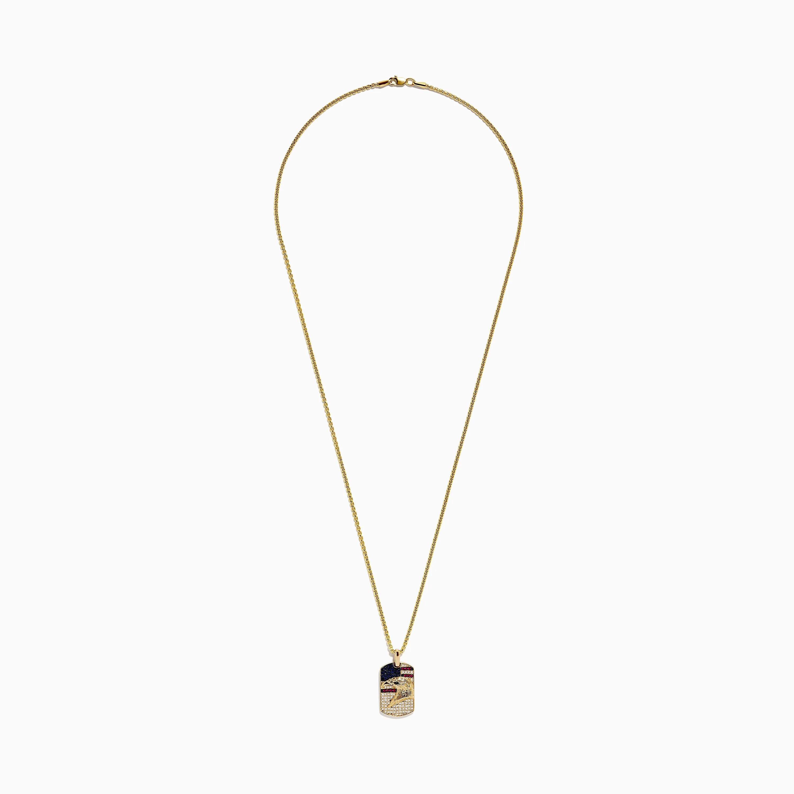 Men's 14K Gold Ruby, Sapphire & Diamond Eagle Head Pendant sold by Effy product image thumbnail 2