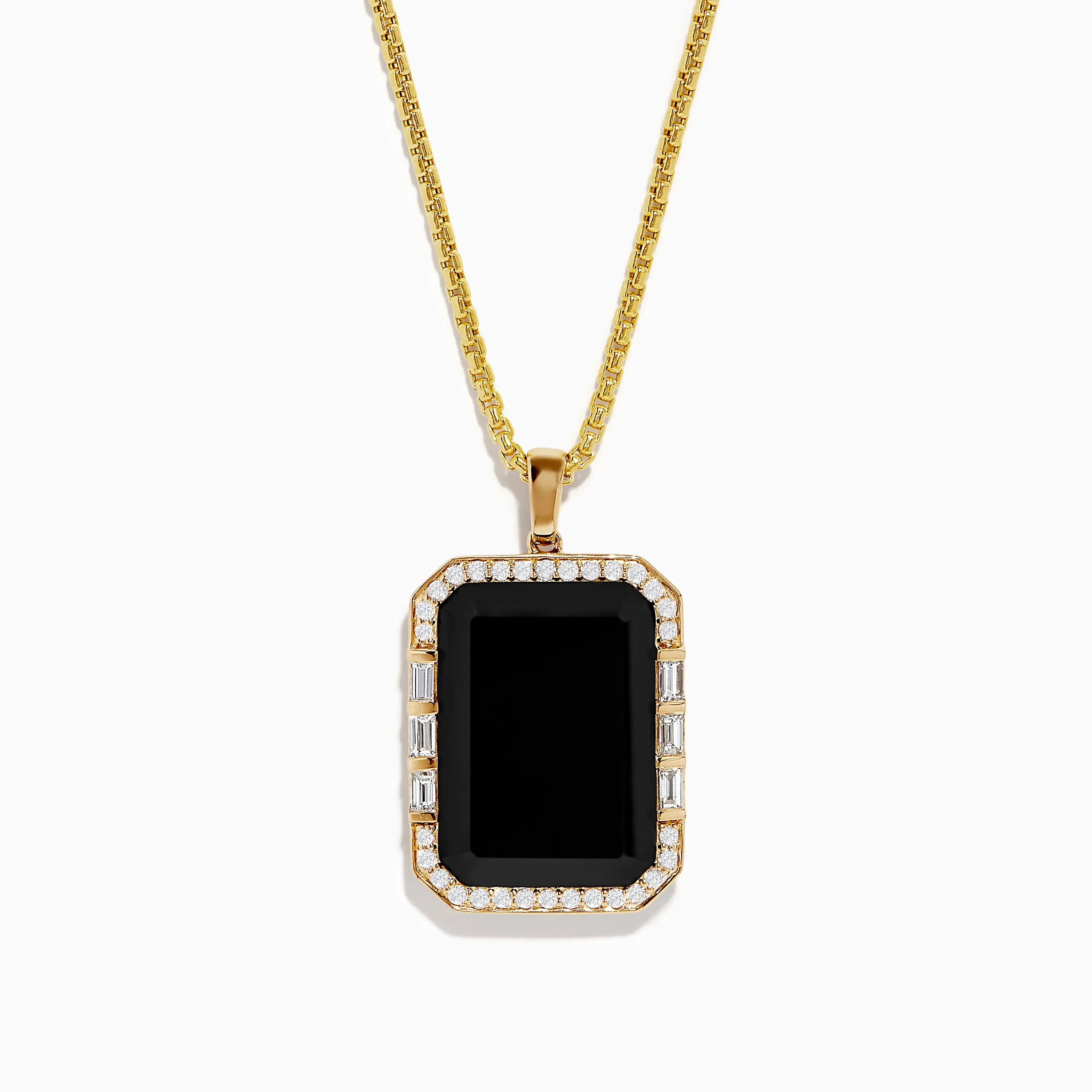 Men's 14K Yellow Gold Black Onyx and Diamond Pendant sold by Effy