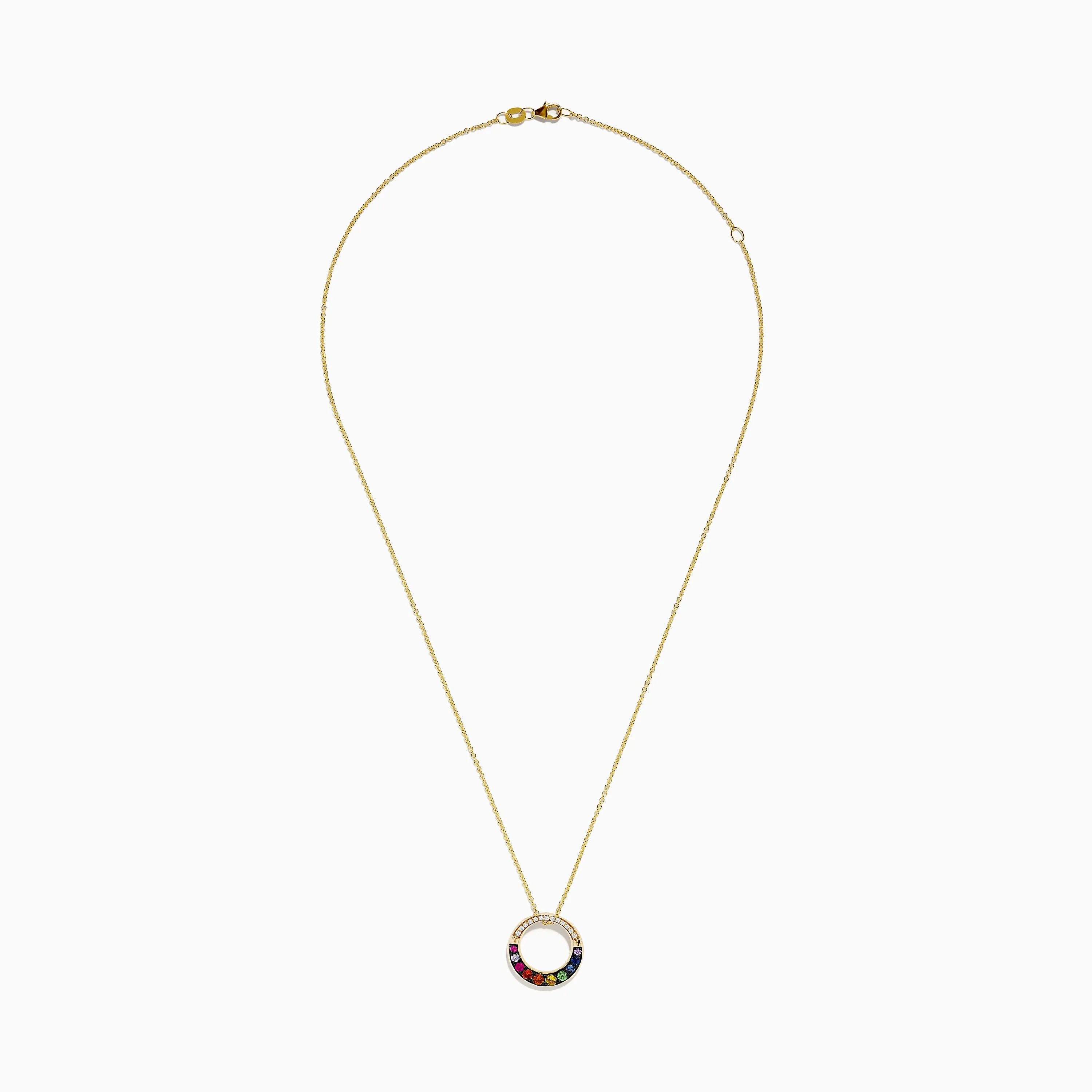 Watercolors 14K Yellow Gold Multi Sapphire and Diamond Circle Pendant sold by Effy product image thumbnail 2