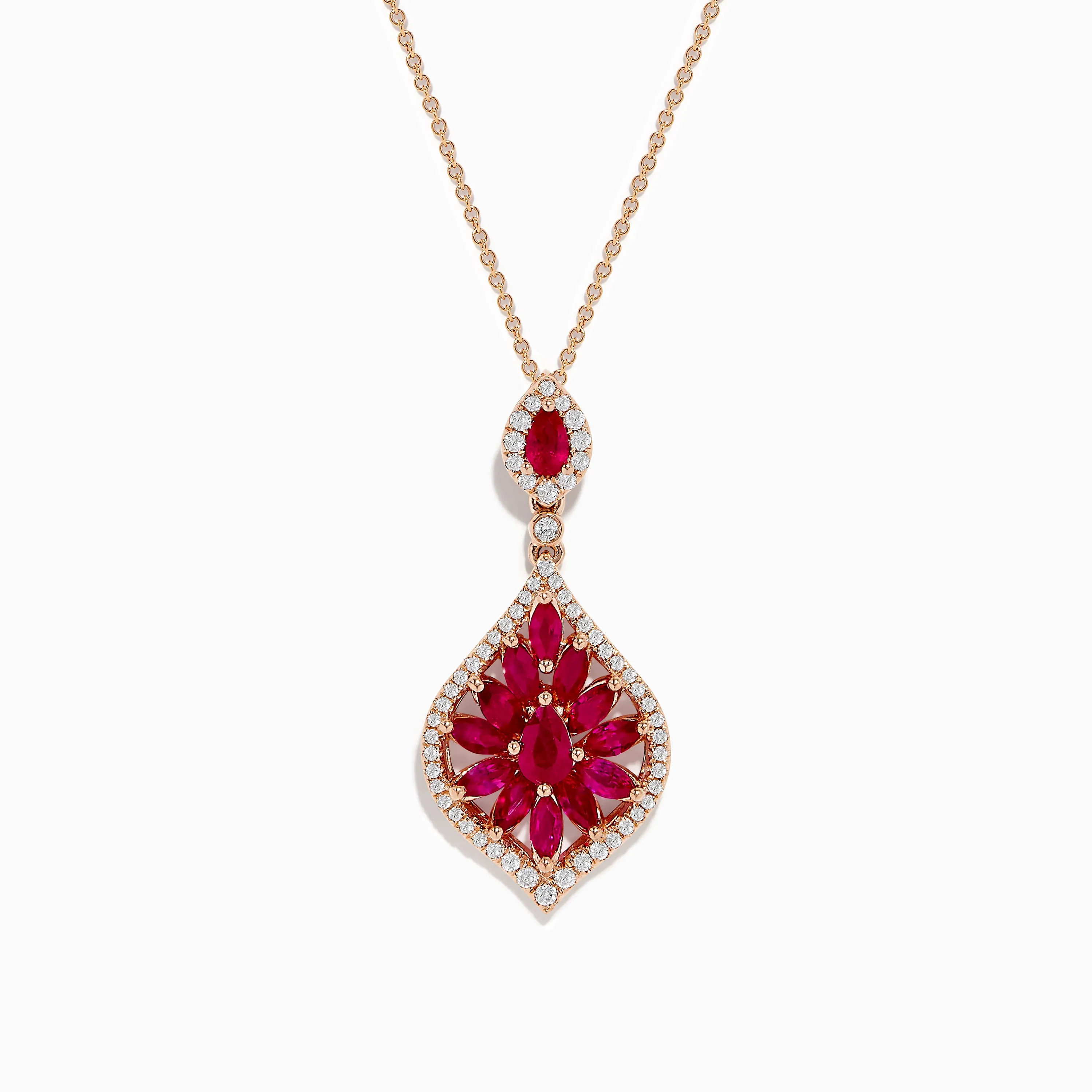 Ruby Royale 14K Rose Gold Ruby and Diamond Pendant sold by Effy