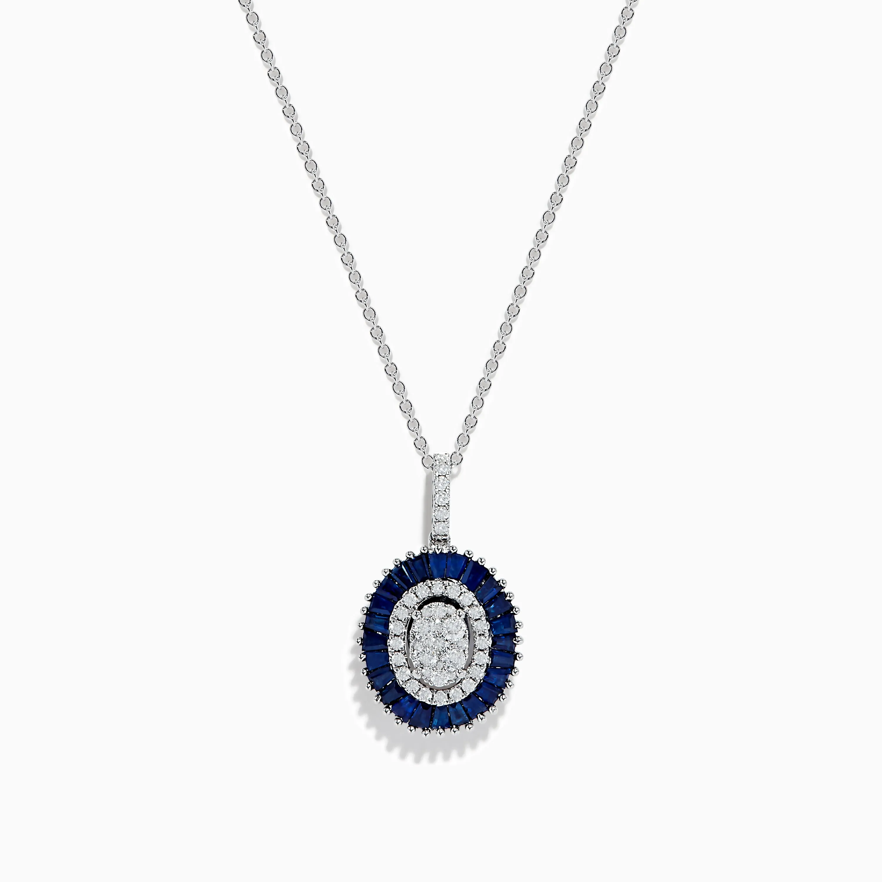 Royal Bleu 14K White Gold Sapphire and Diamond Pendant sold by Effy