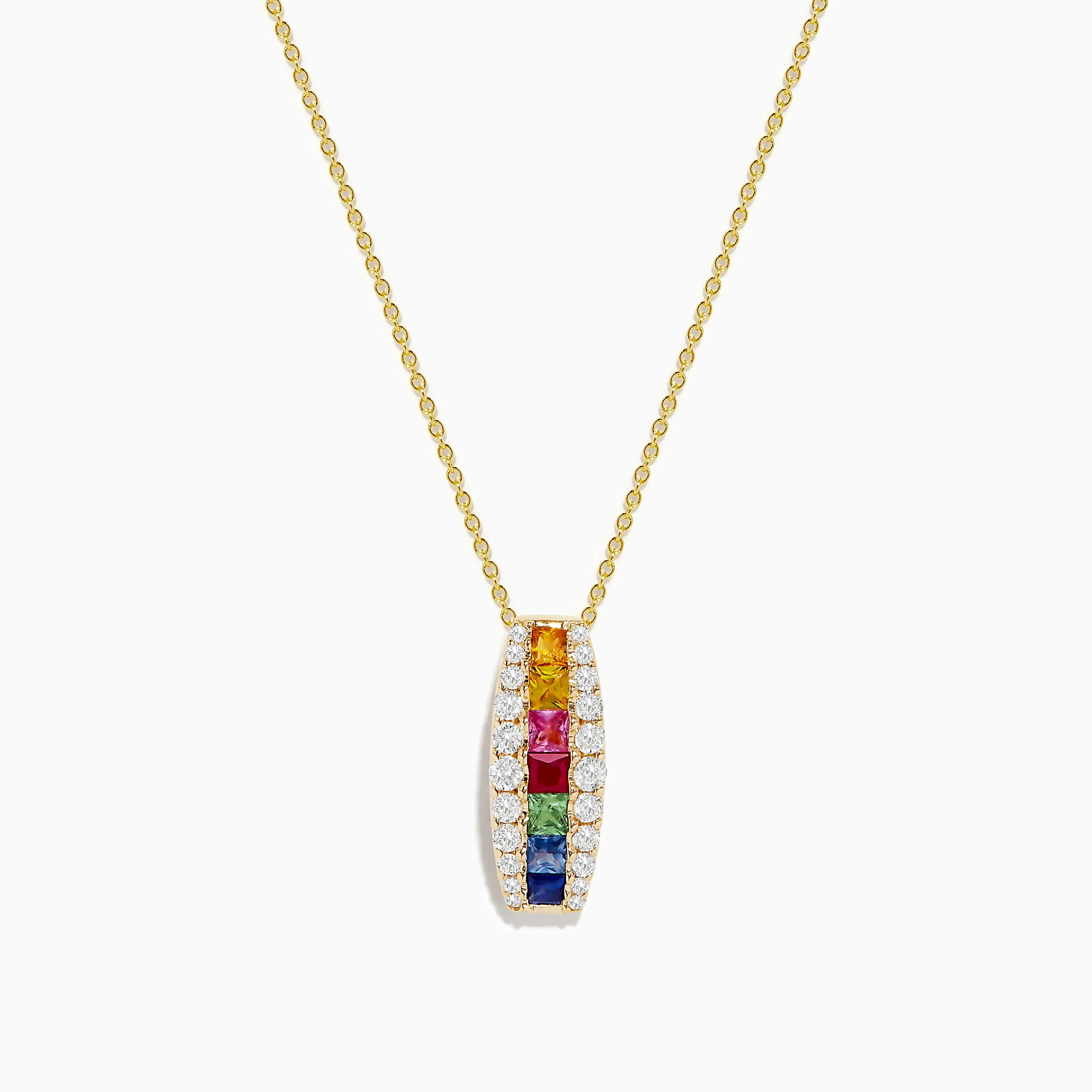Watercolors 14K Yellow Gold Multi Sapphire and Diamond Pendant sold by Effy