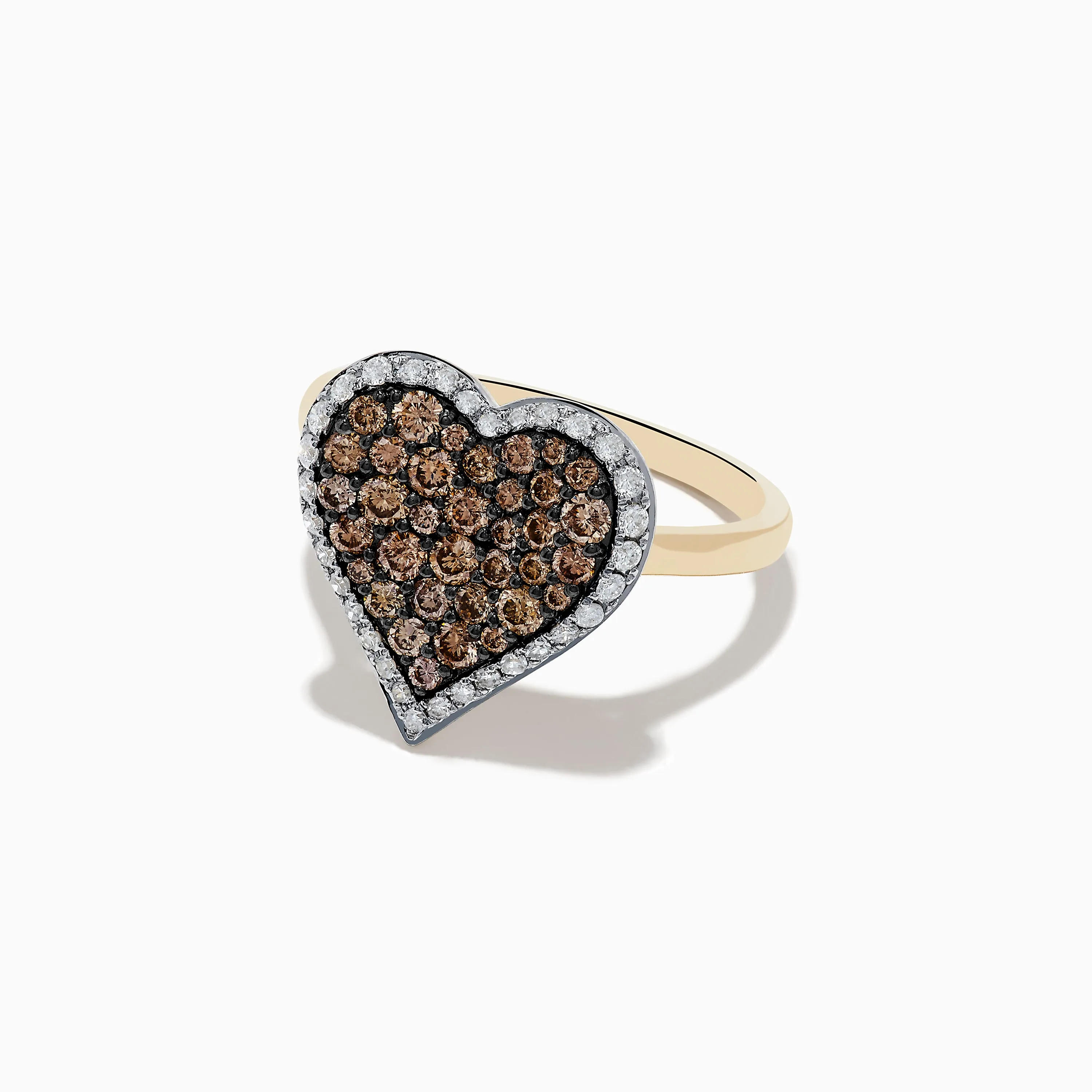14K Yellow Gold Espresso and White Diamond Heart Ring sold by Effy product image thumbnail 2
