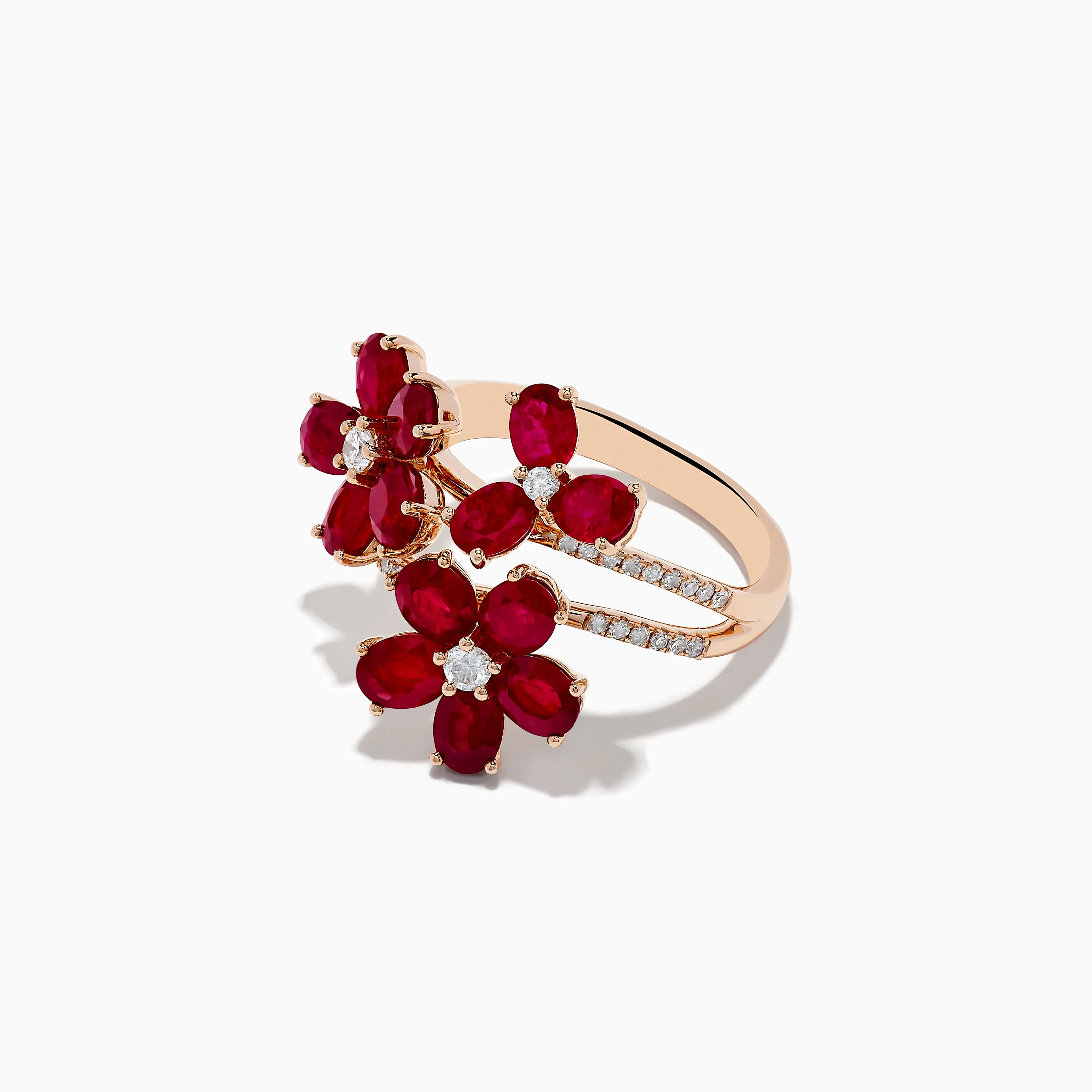 Ruby Royale 14K Rose Gold Ruby Flower Cocktail Ring sold by Effy product image thumbnail 2