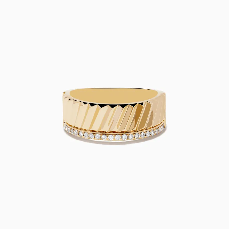 Men's 14K Yellow Gold Diamond Ring sold by Effy