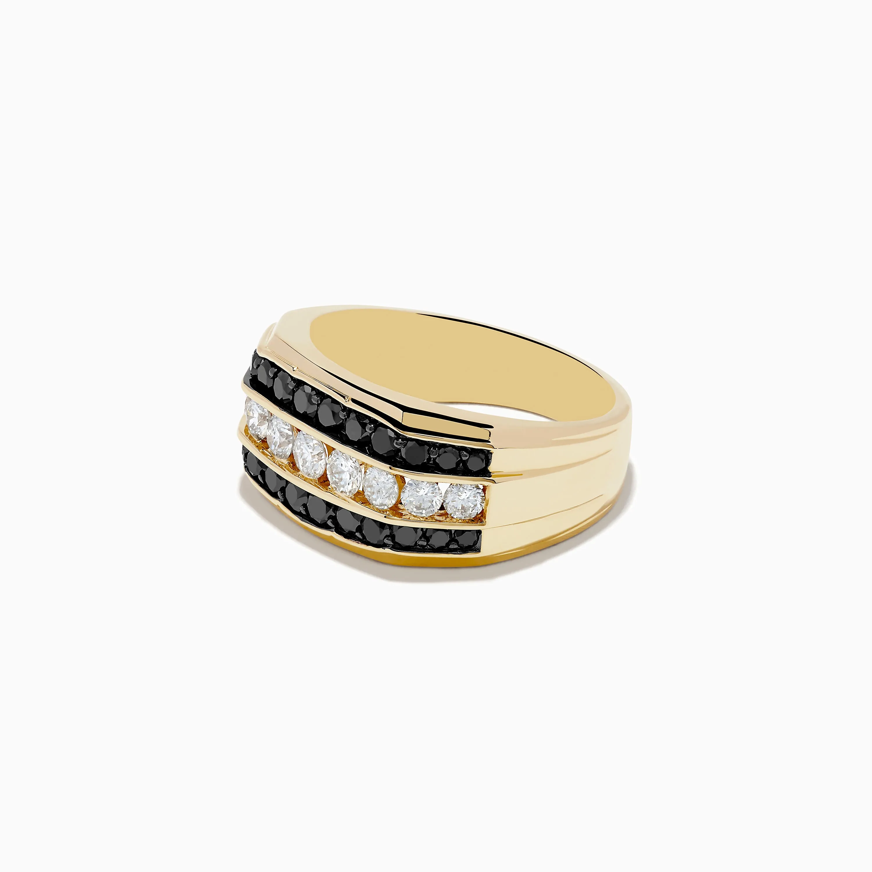 Men's 14K Yellow Gold Black and White Diamond Ring sold by Effy product image thumbnail 2