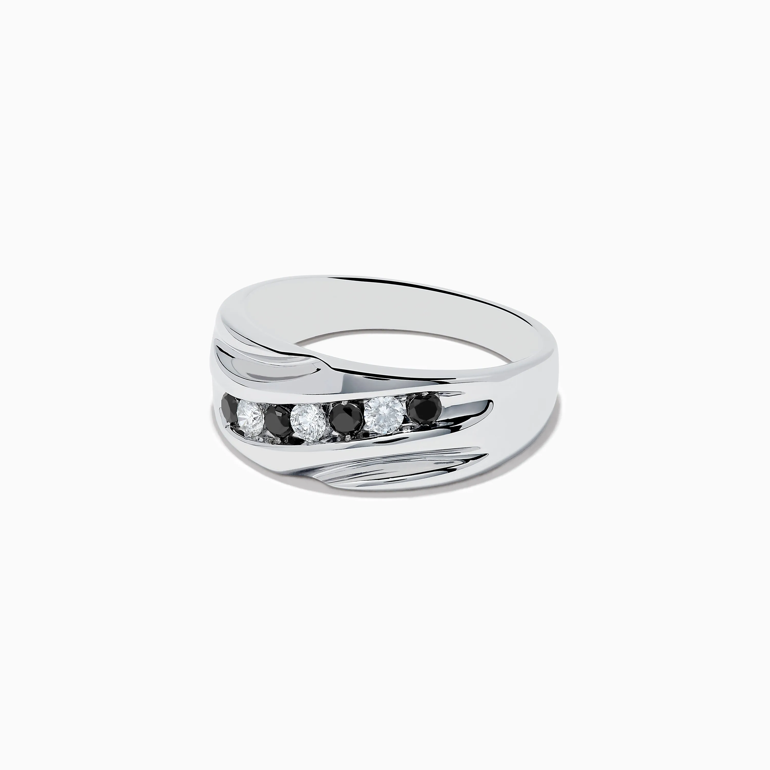 Men's 14K White Gold Black and White Diamond Ring sold by Effy product image thumbnail 2